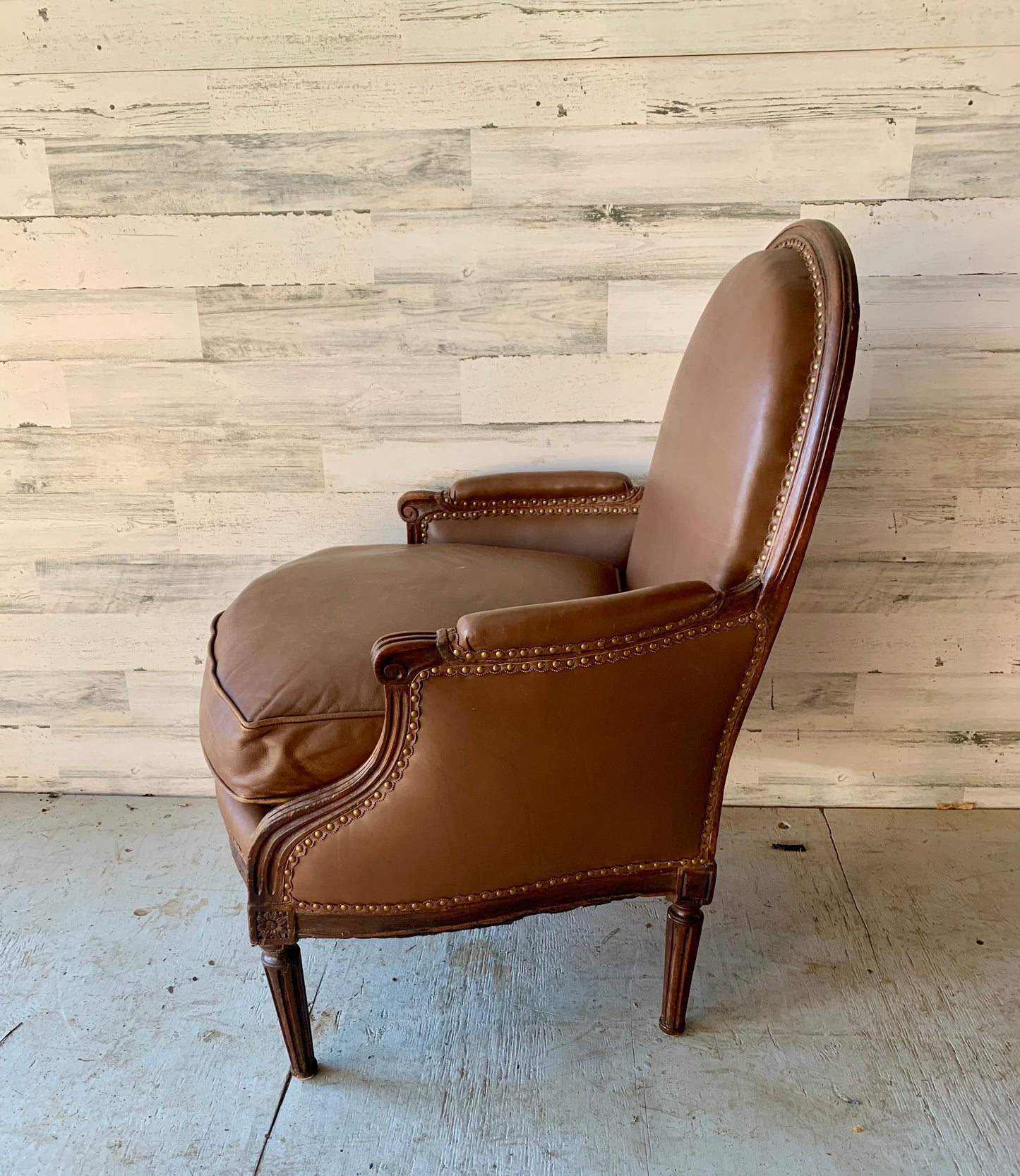 Vintage Brown Leather Arm Chair