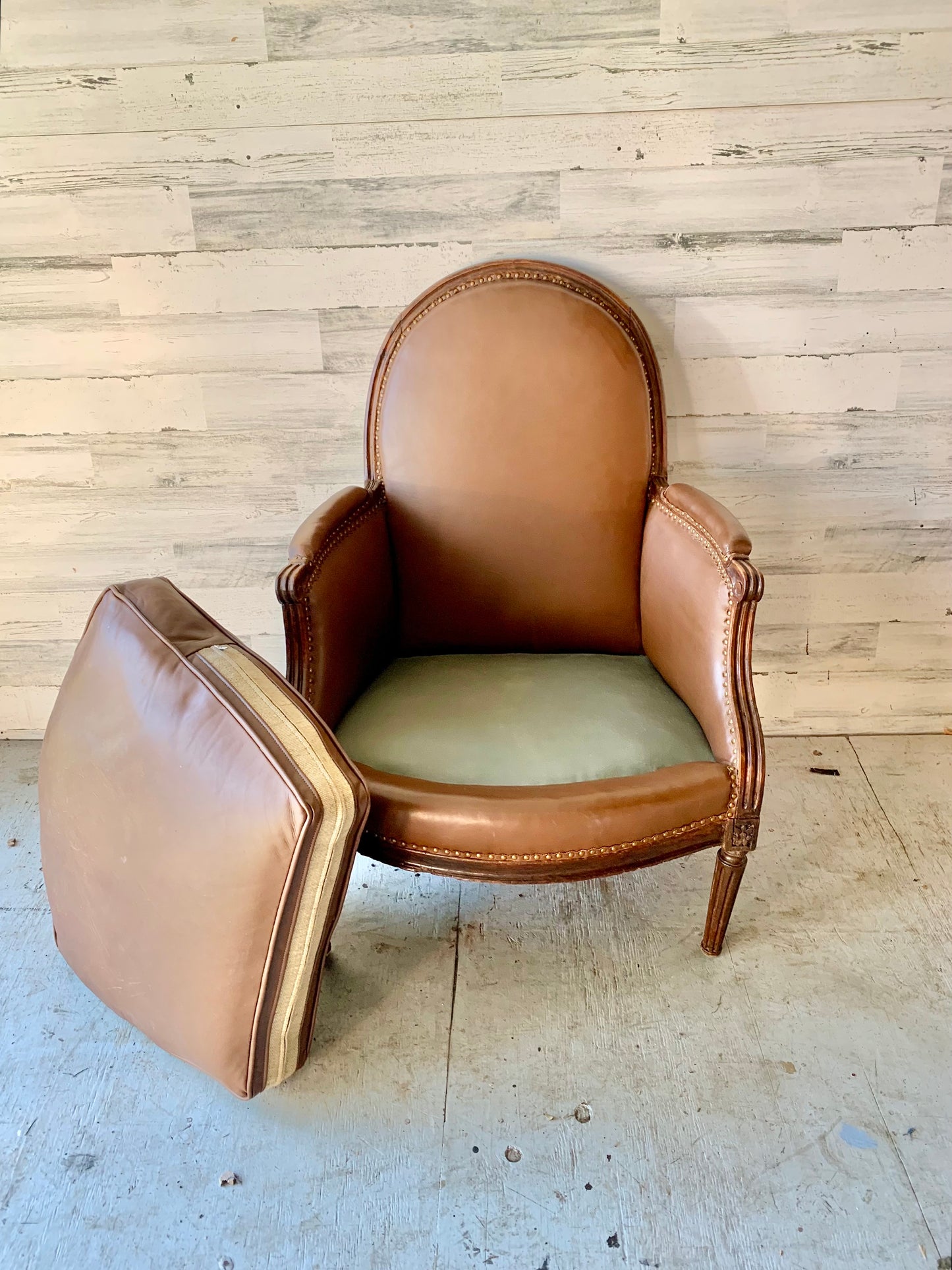 Vintage Brown Leather Arm Chair
