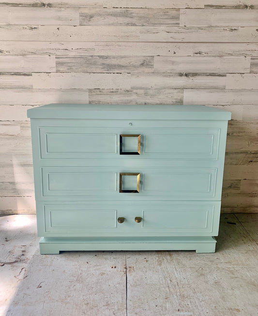 Vintage Cedar Wood Trunk Dresser Console