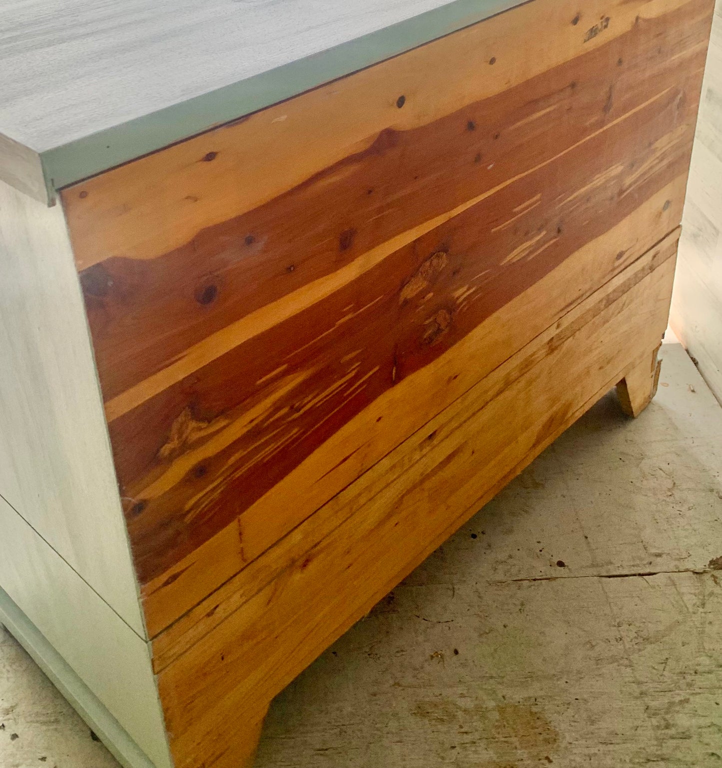 Vintage Cedar Wood Trunk Dresser Console