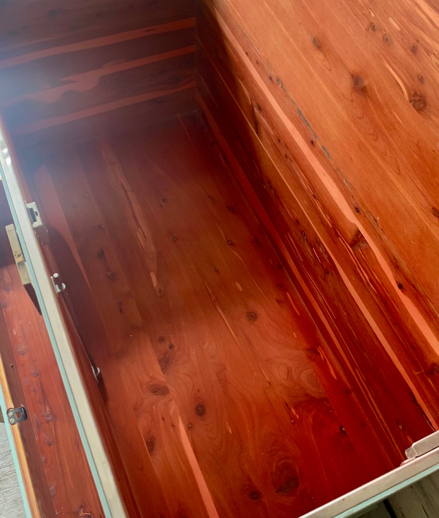 Vintage Cedar Wood Trunk Dresser Console