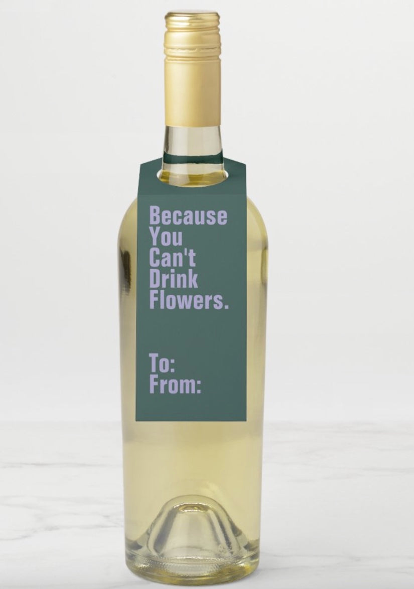Flowers Wine Tag