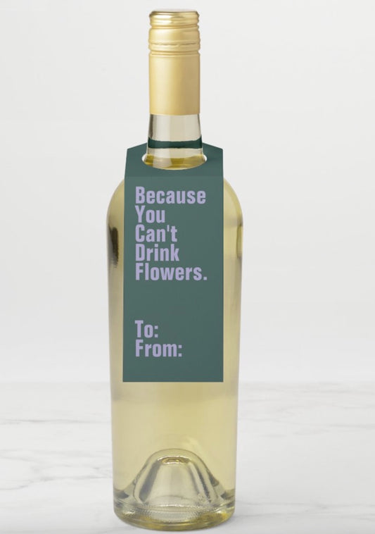 Flowers Wine Tag