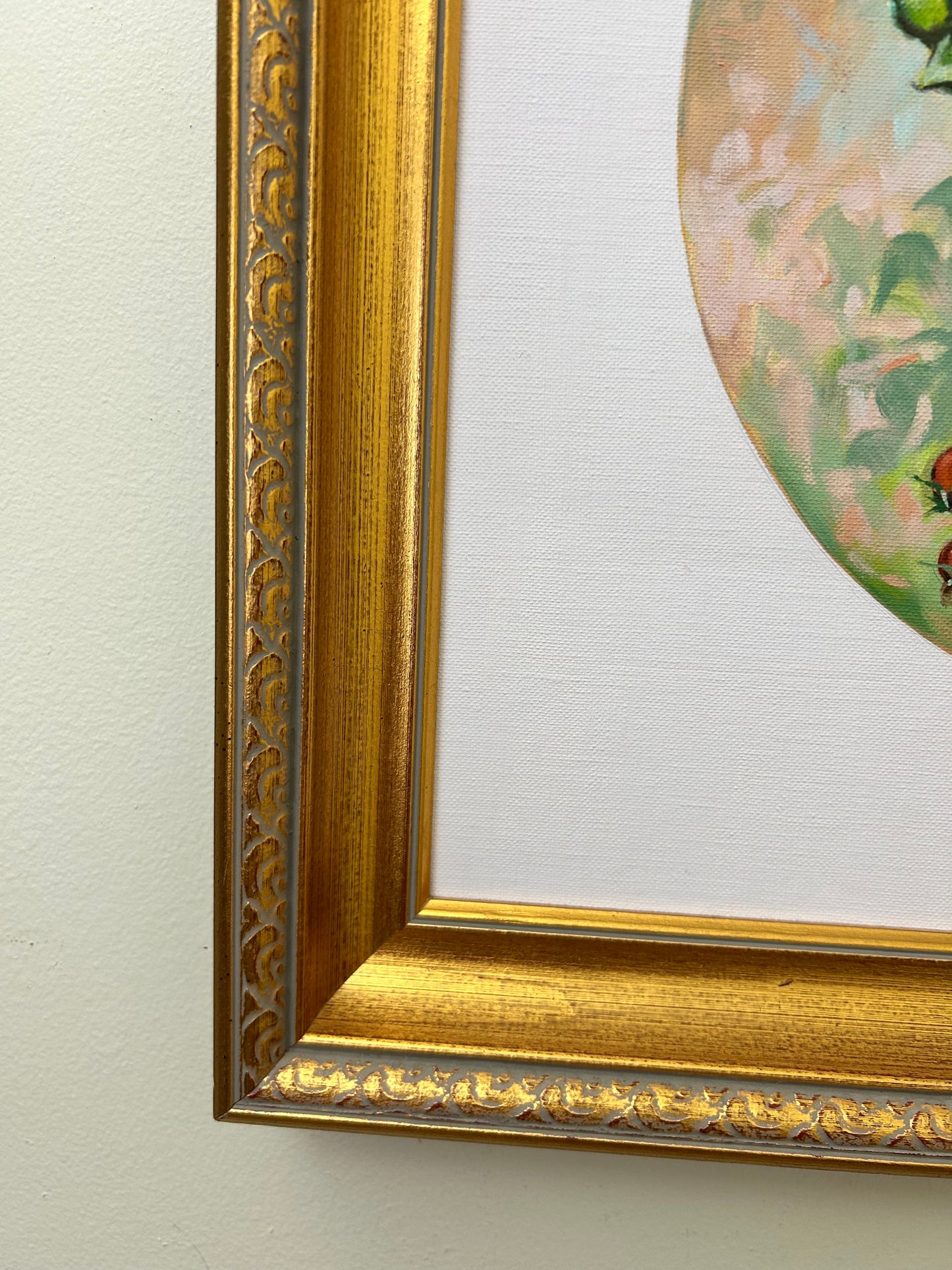 Vintage Framed Yellow Floral Artwork