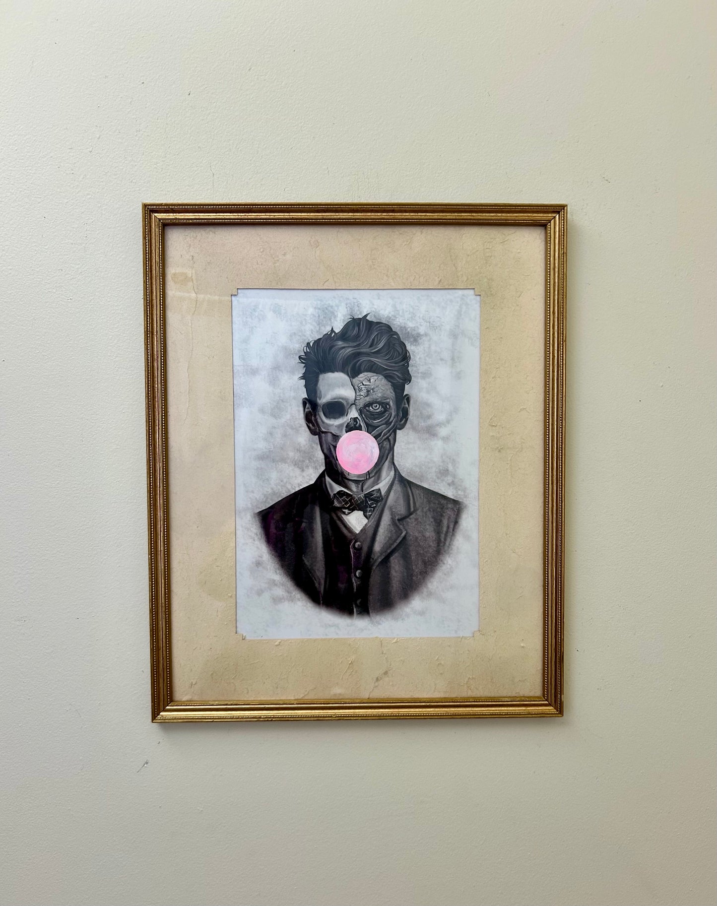 Vintage Framed Man Artwork