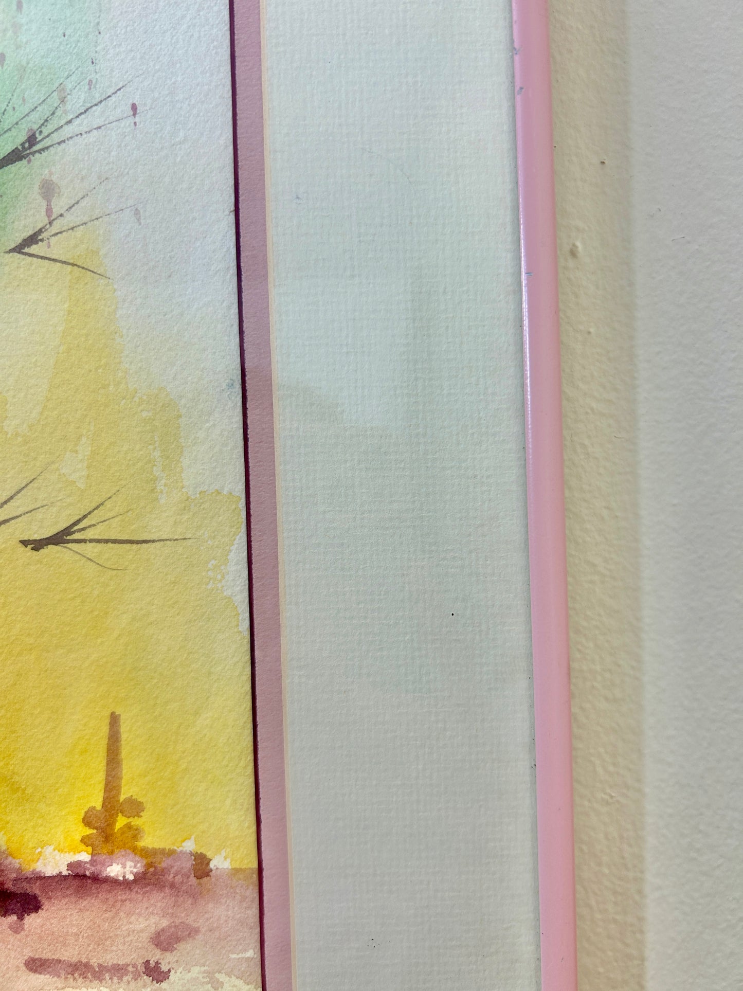 Vintage Framed Watercolor Flower Artwork