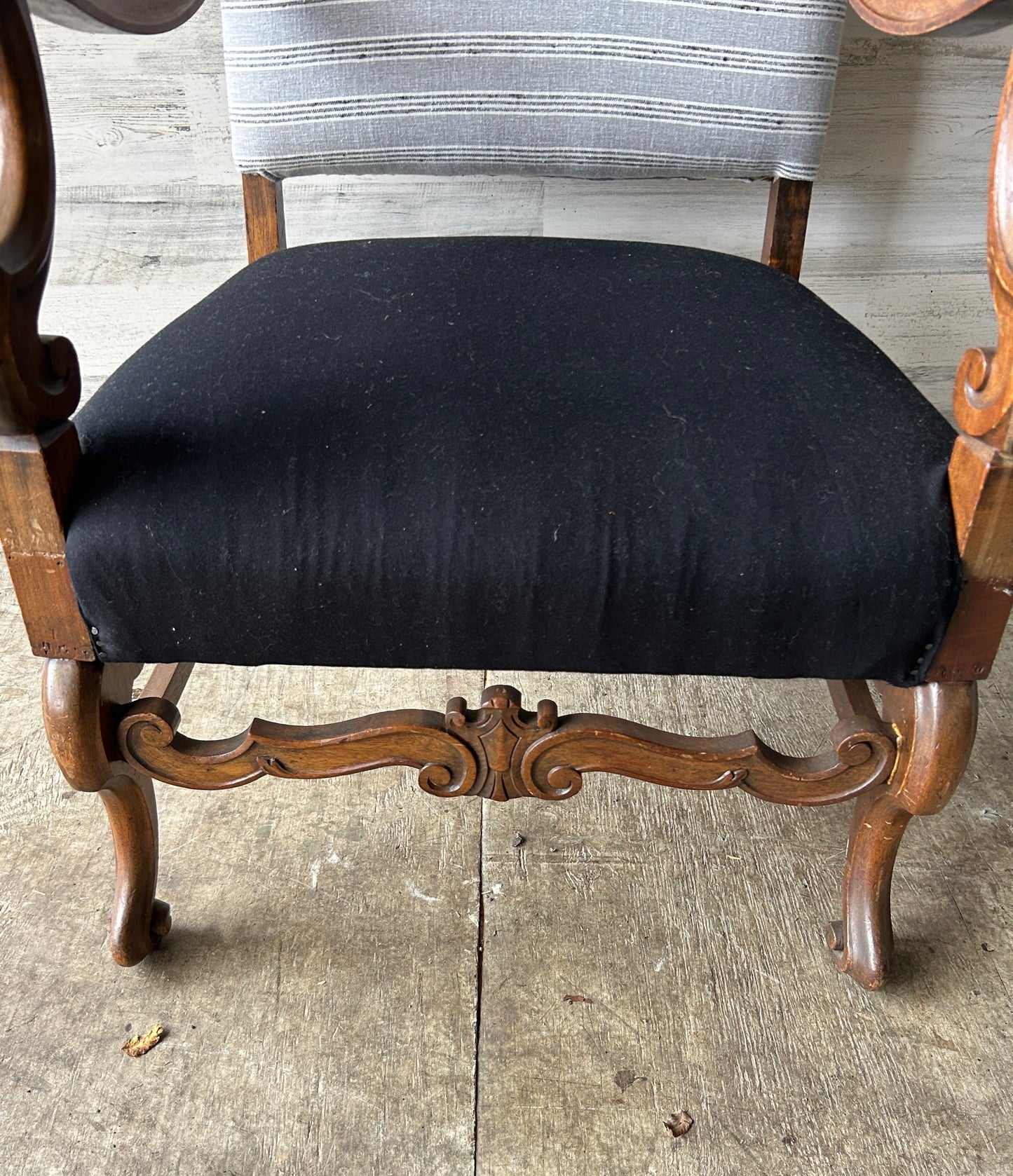Vintage French Wood Arm Chair