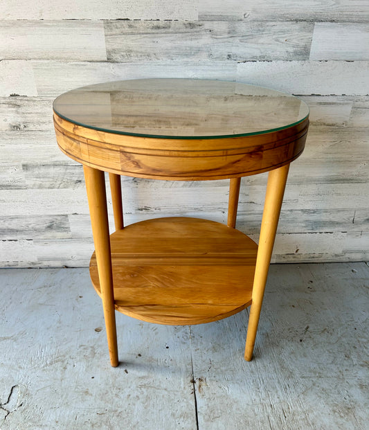 Mid Century Modern Round Wood End Table