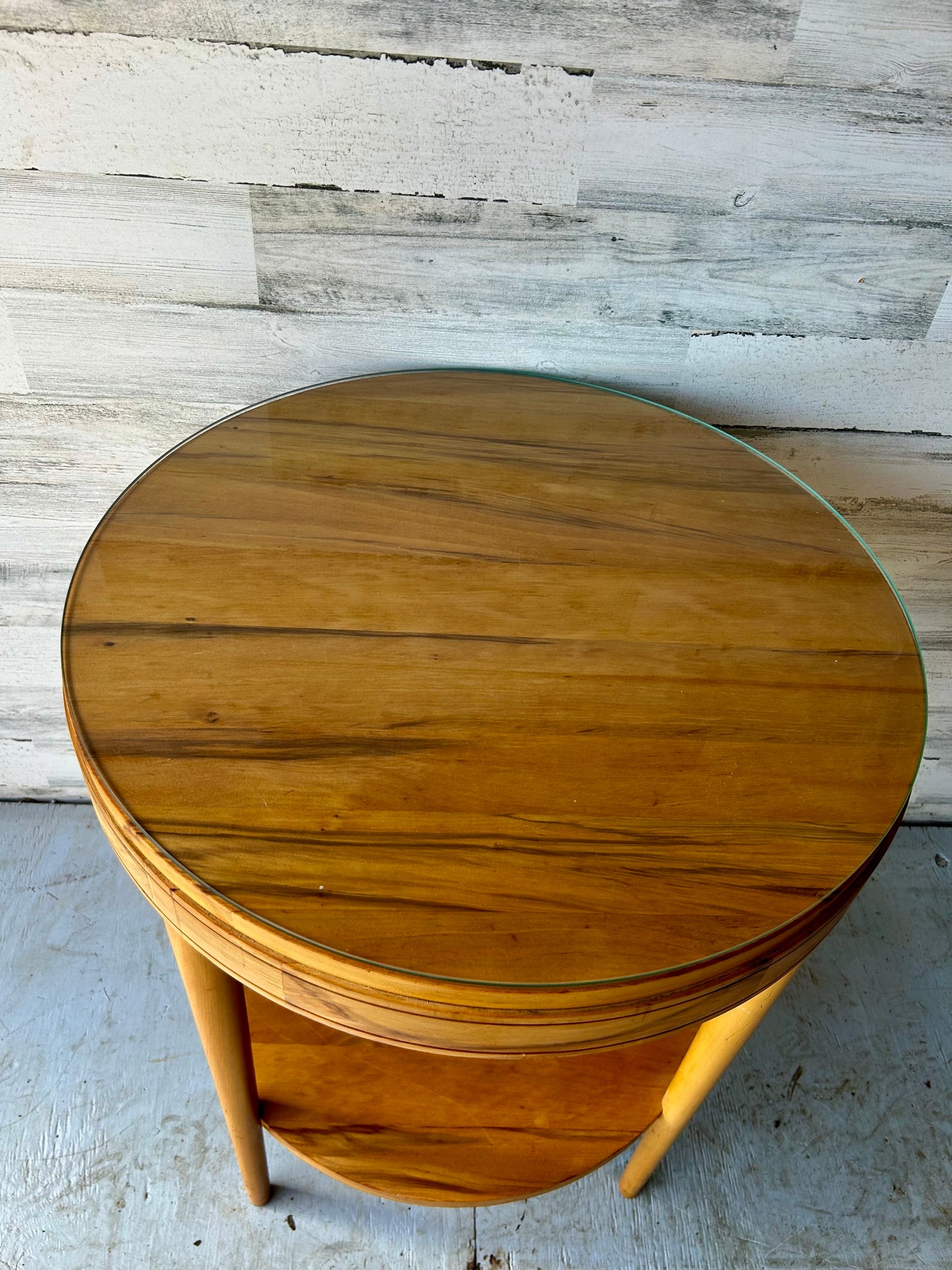 Mid Century Modern Round Wood End Table