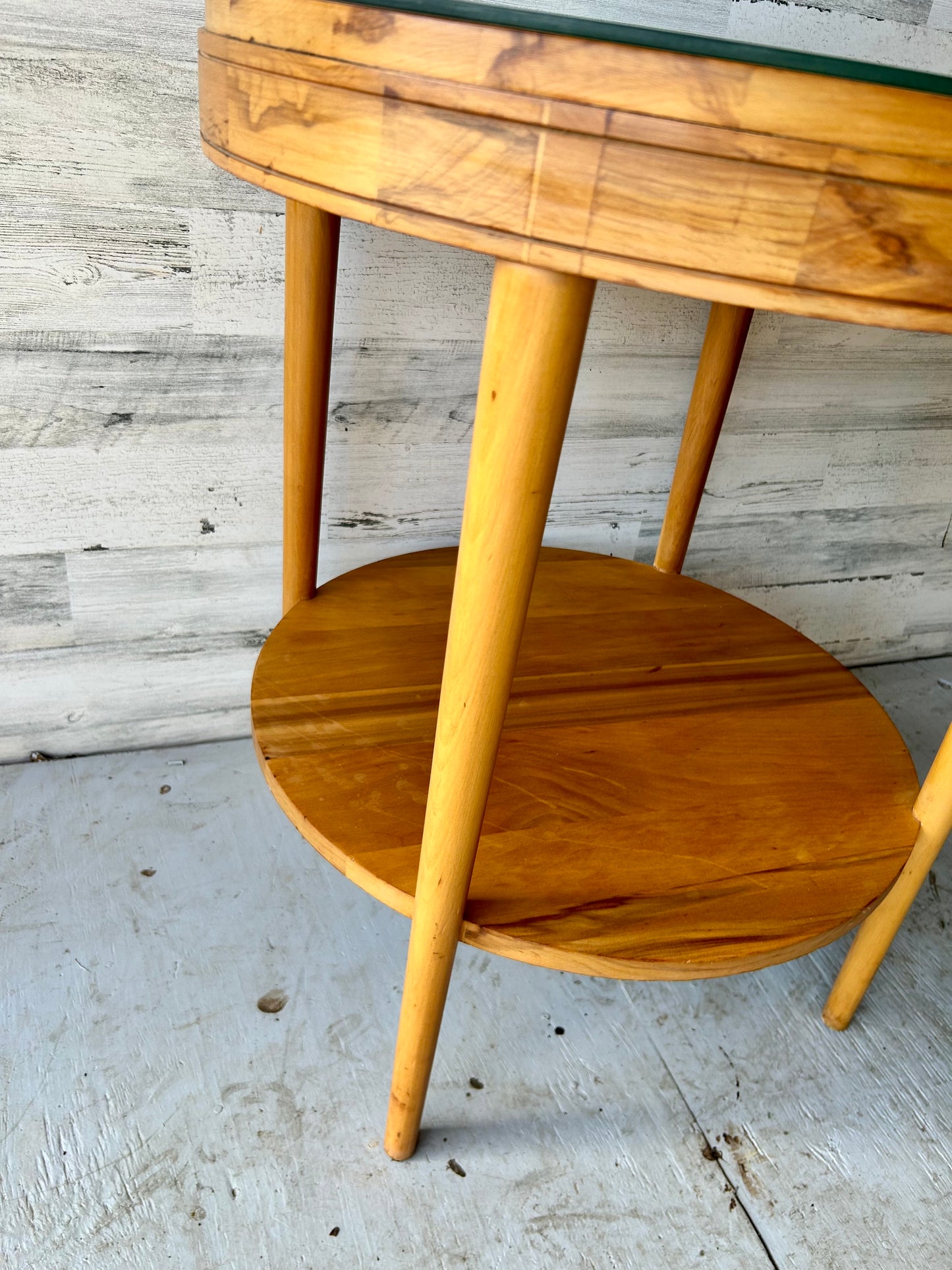 Mid Century Modern Round Wood End Table