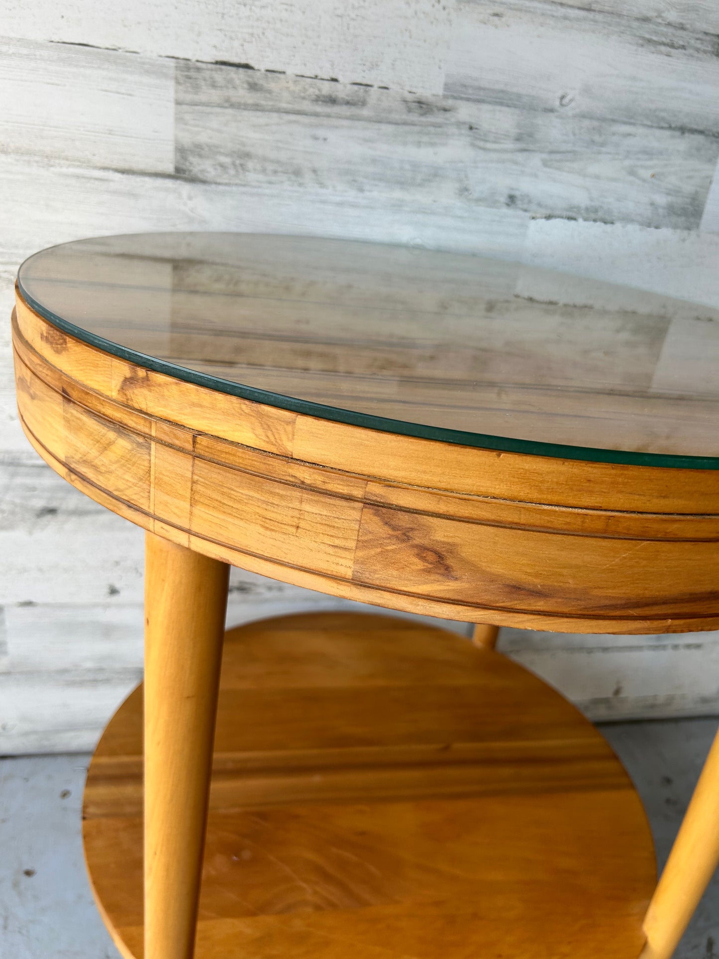 Mid Century Modern Round Wood End Table