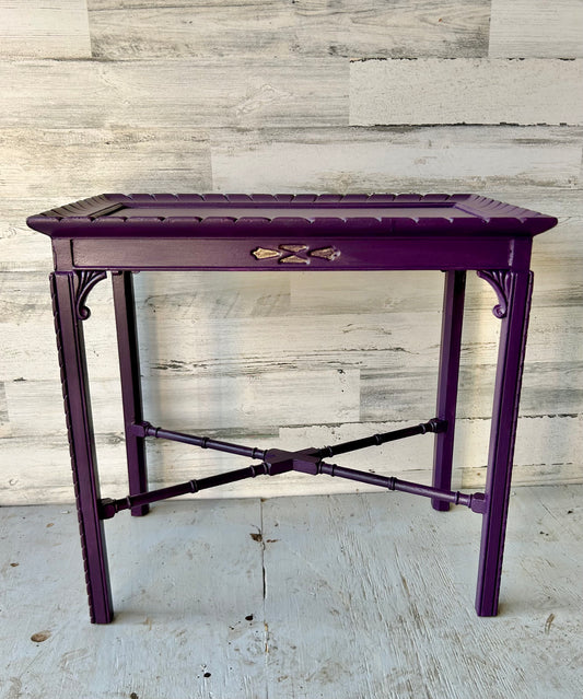 Vintage Wood Carved Side Table