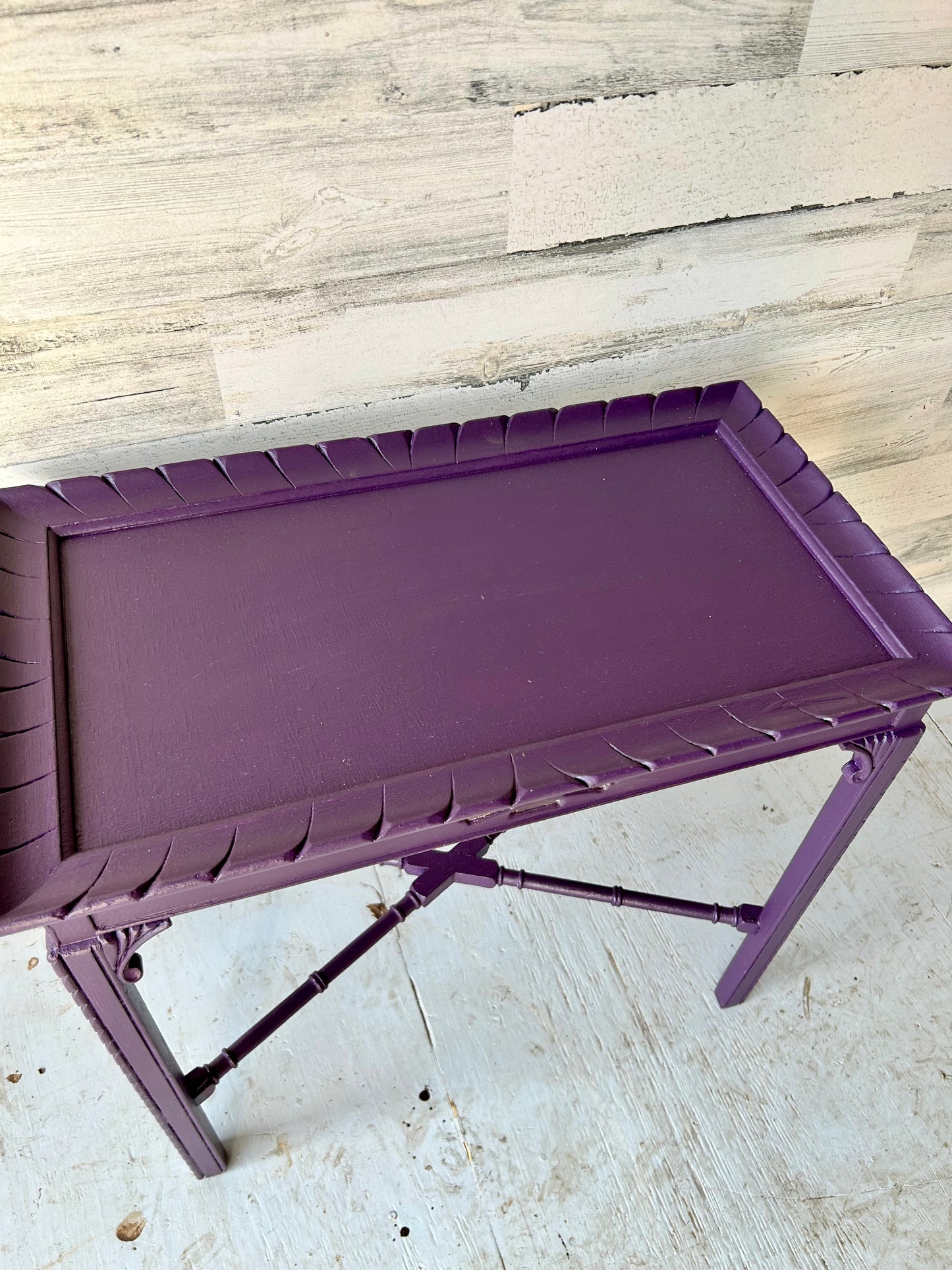 Vintage Wood Carved Side Table