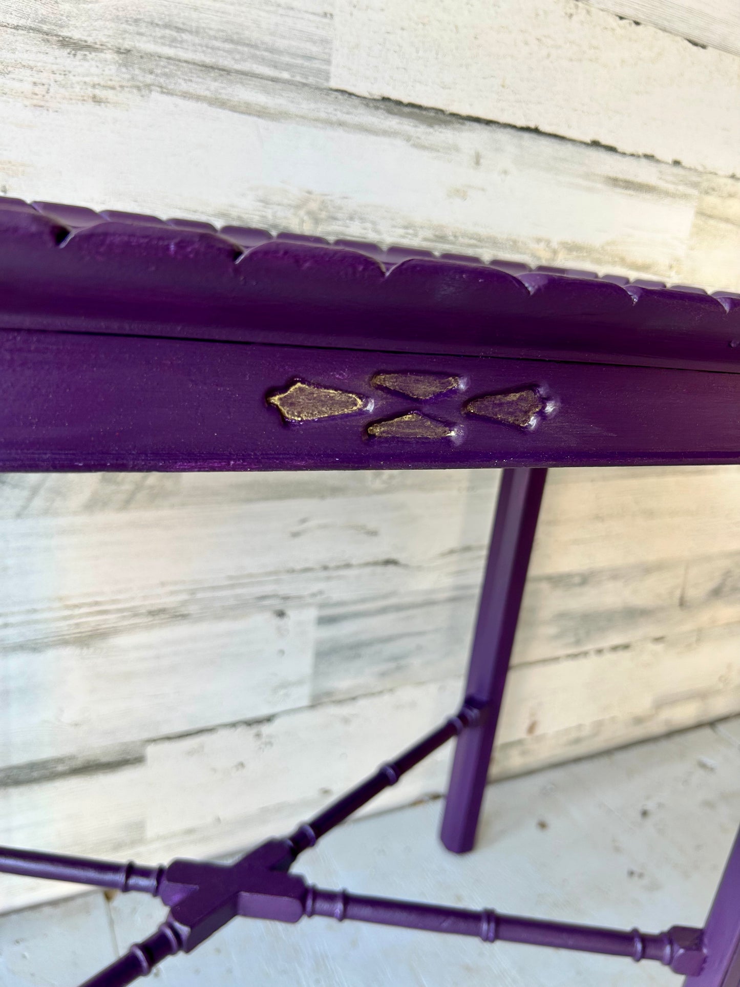 Vintage Wood Carved Side Table