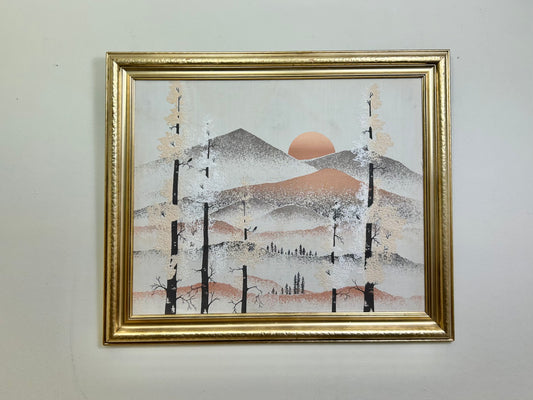 Vintage Textured Canvas Framed Artwork