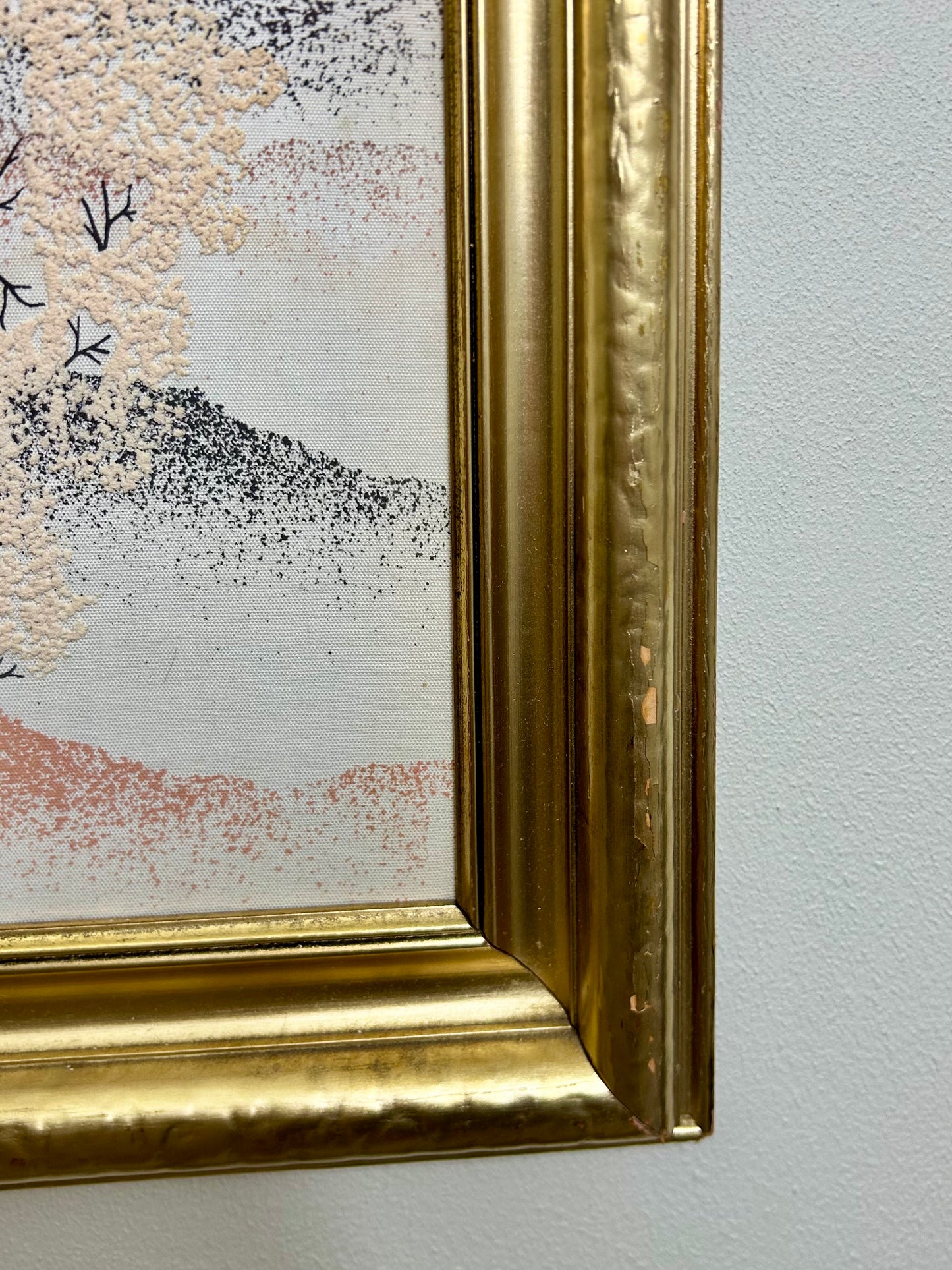 Vintage Textured Canvas Framed Artwork