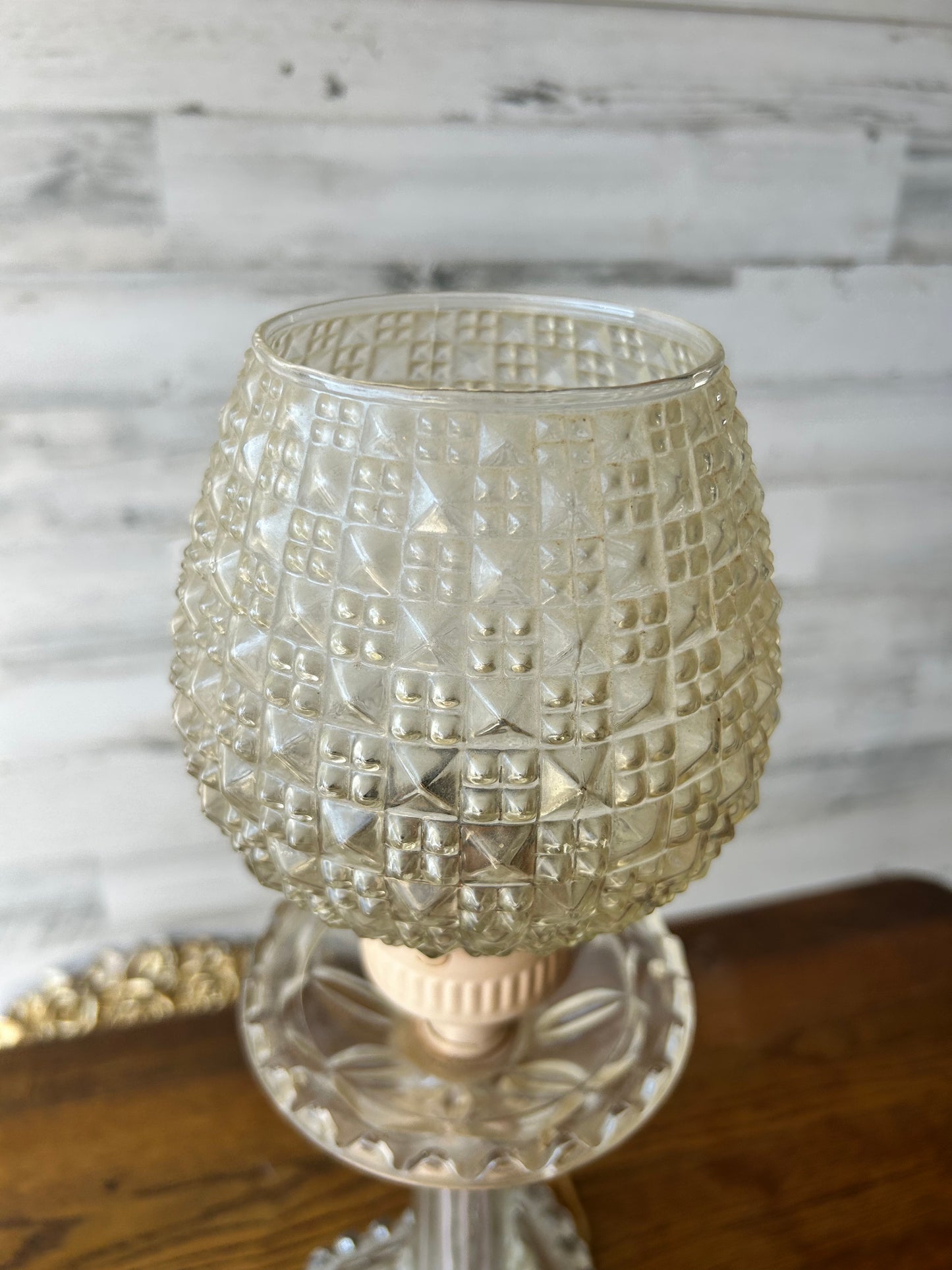 Vintage Glass Table Lamp Set