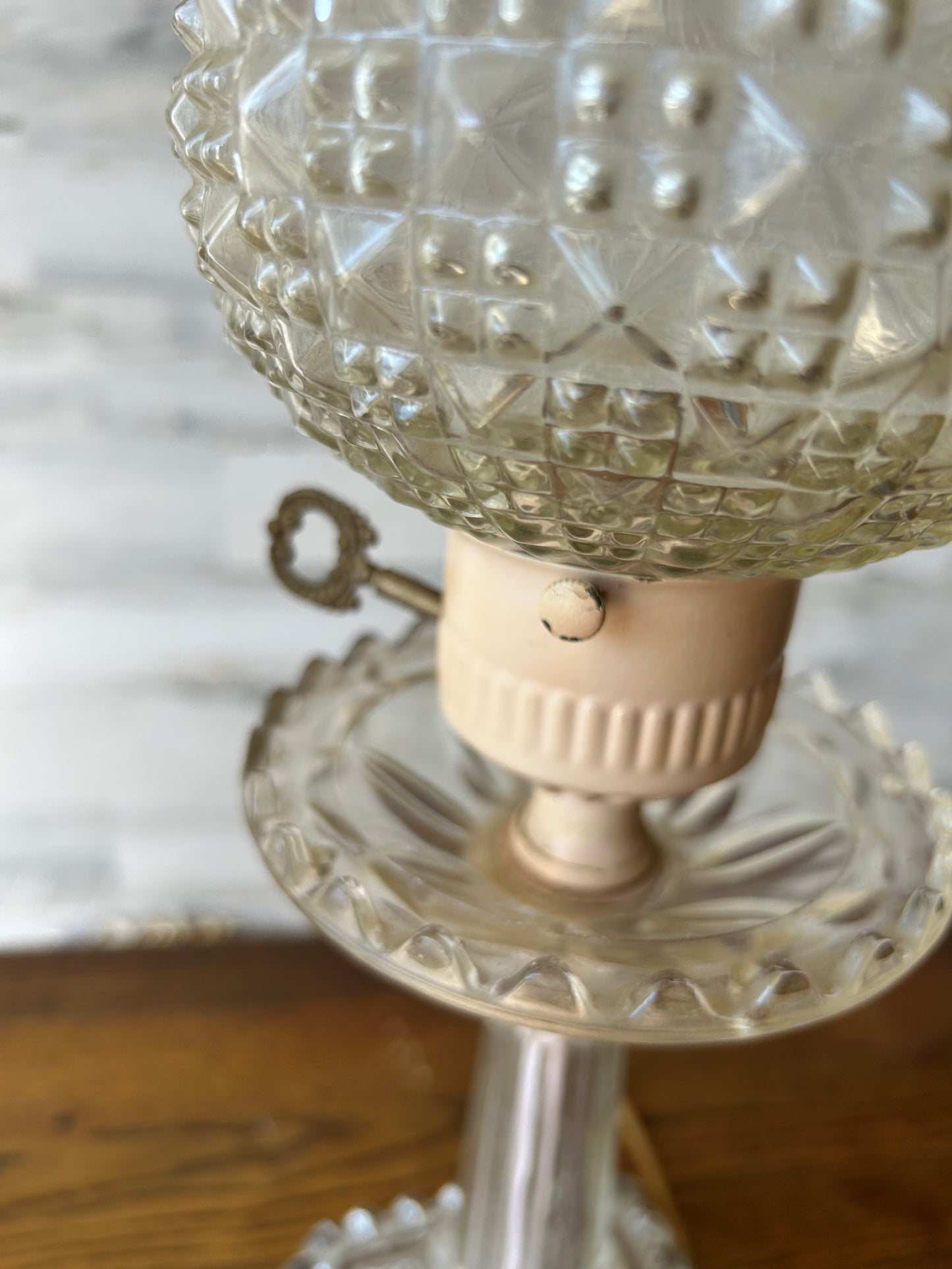 Vintage Glass Table Lamp Set