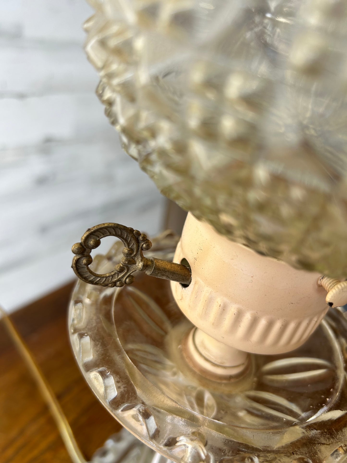 Vintage Glass Table Lamp Set