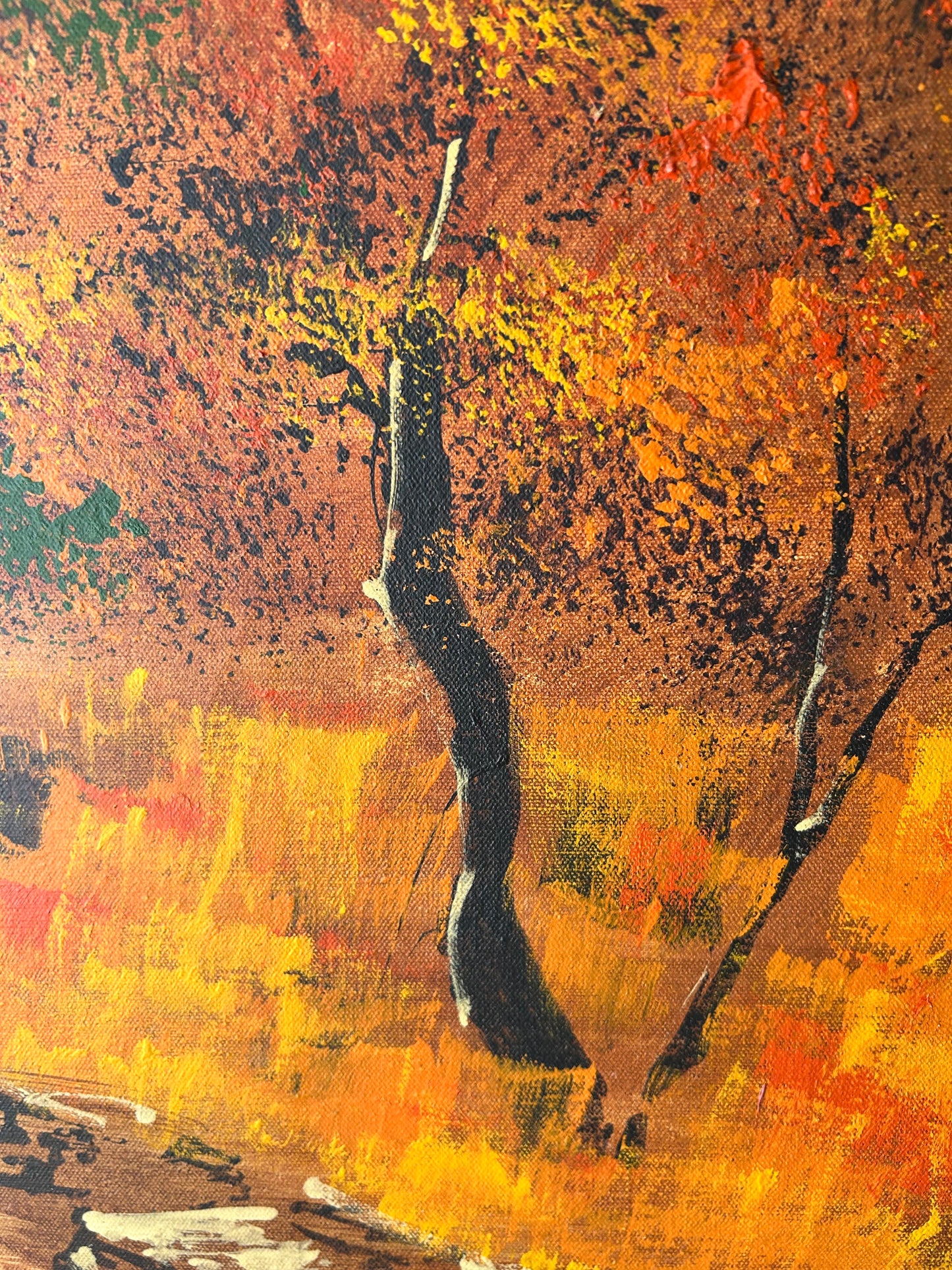 Vintage Mid Century Modern Landscape Oil Painting Artwork