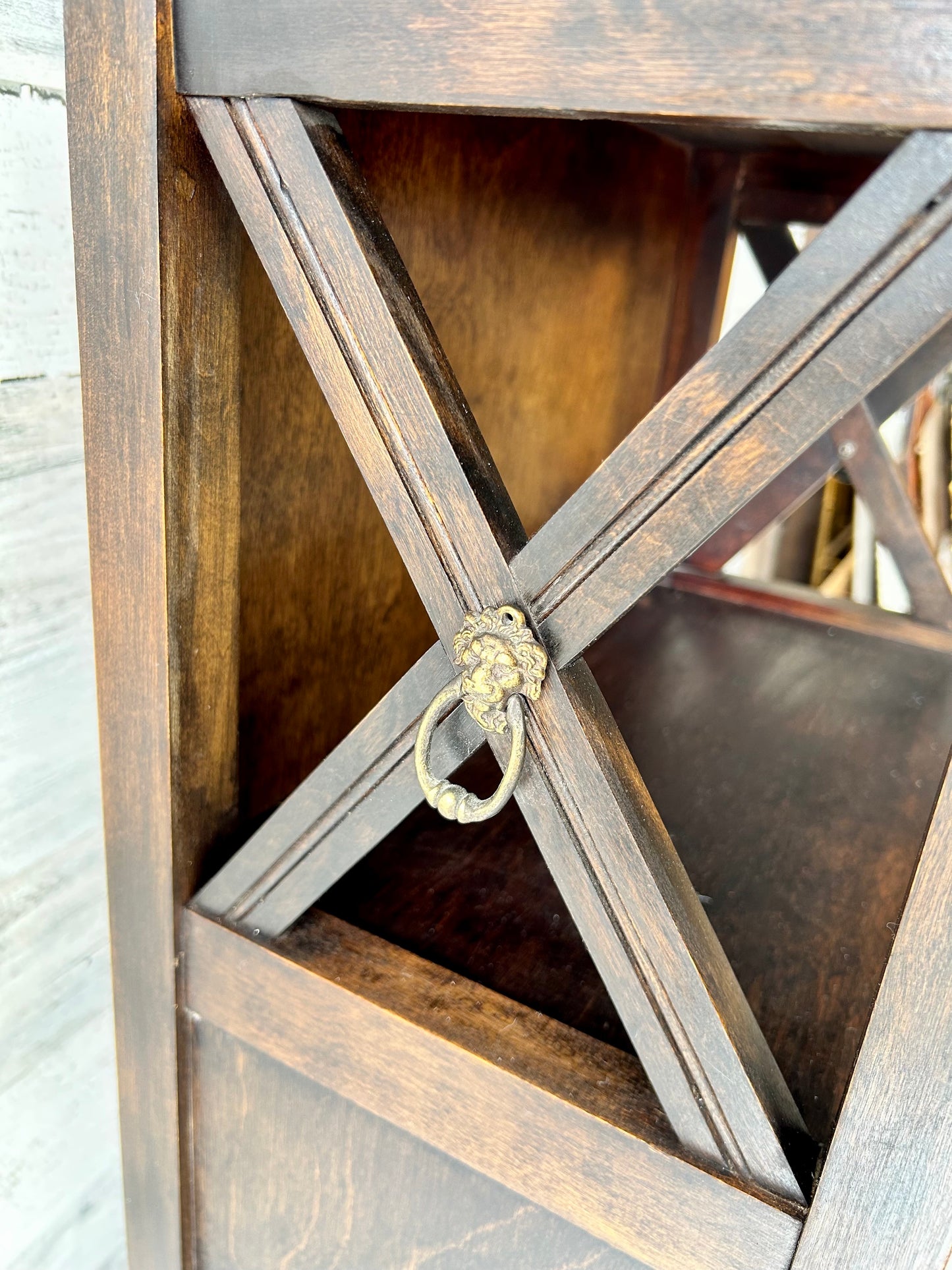 Vintage Wood Skinny Bookshelf