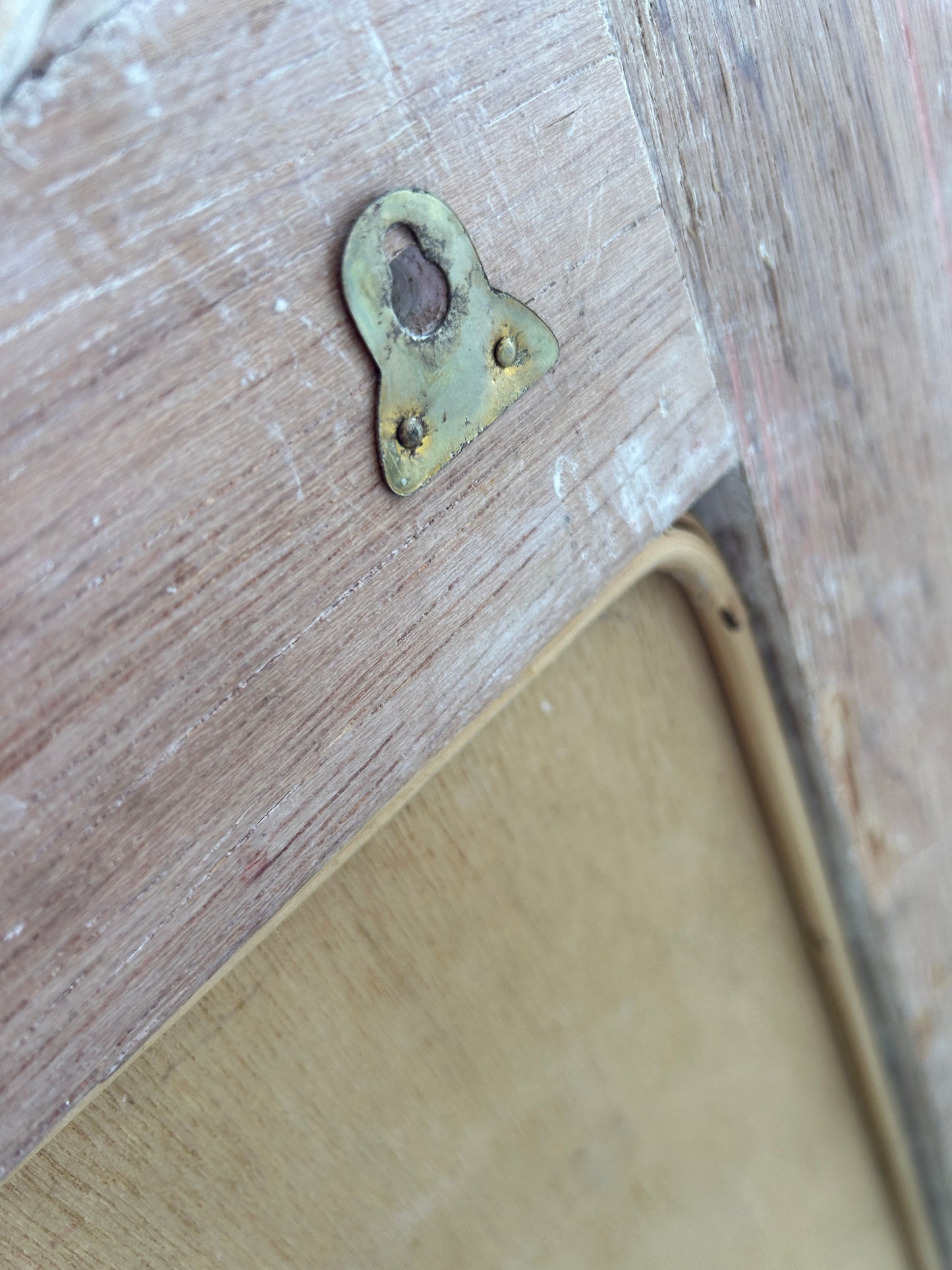Vintage Rattan White Washed Mirror