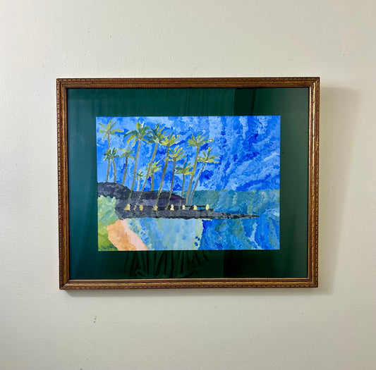 Vintage Beach Watercolor Artwork