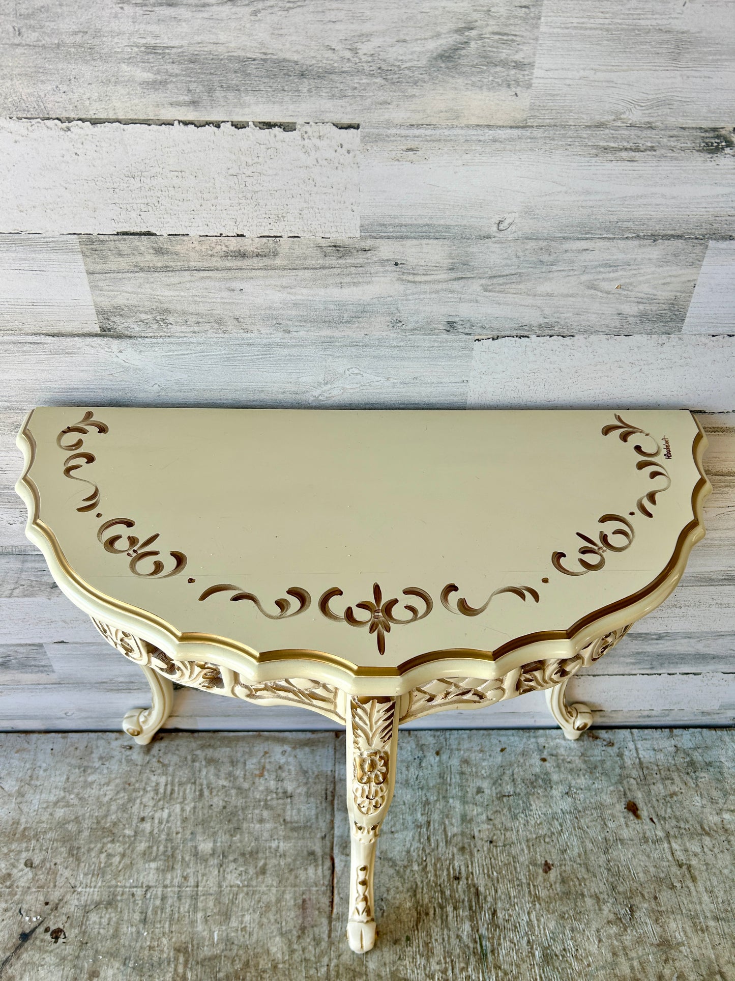 Vintage French Style Half Moon Console Table