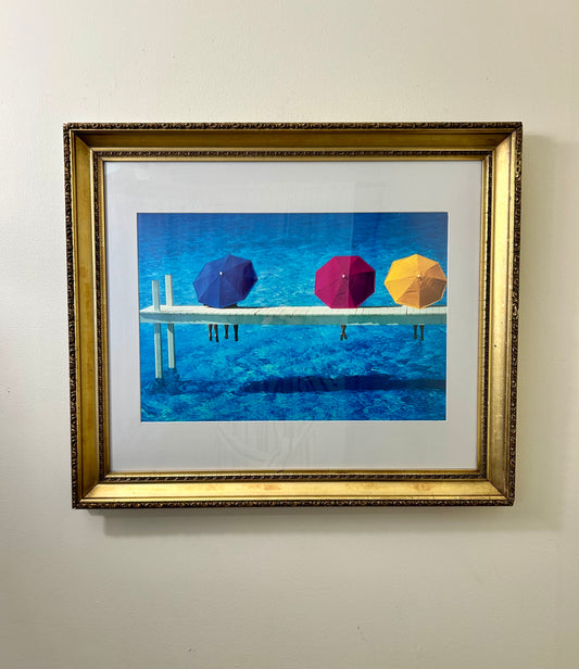 Vintage Framed Beach Print Artwork