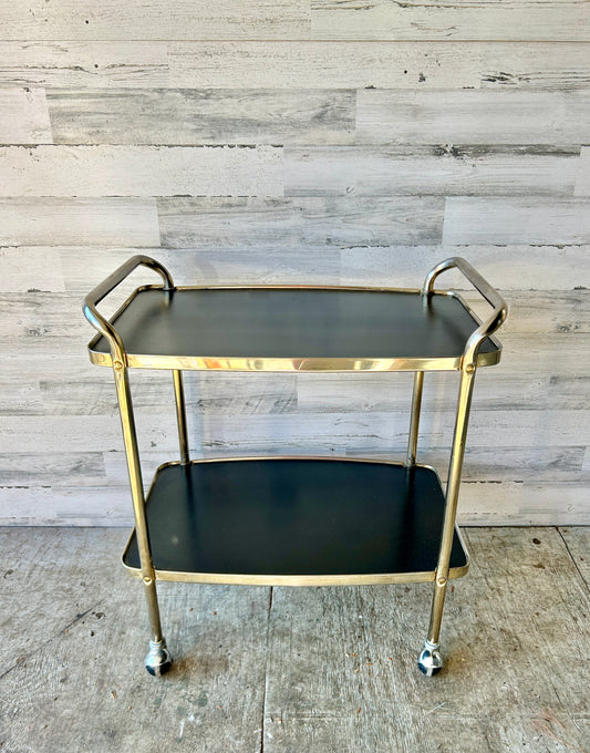Vintage Chrome Metal Bar Cart