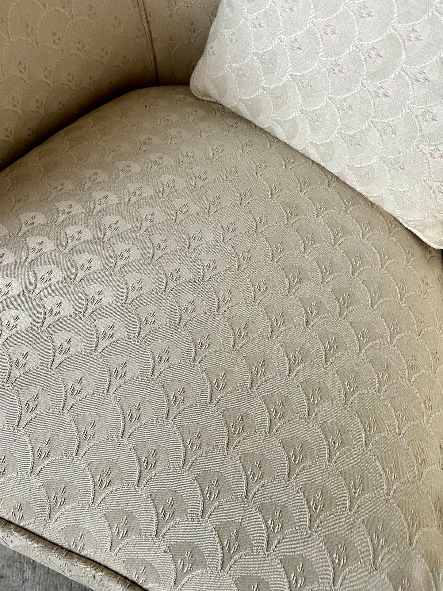 Vintage MCM White Barrel Chair