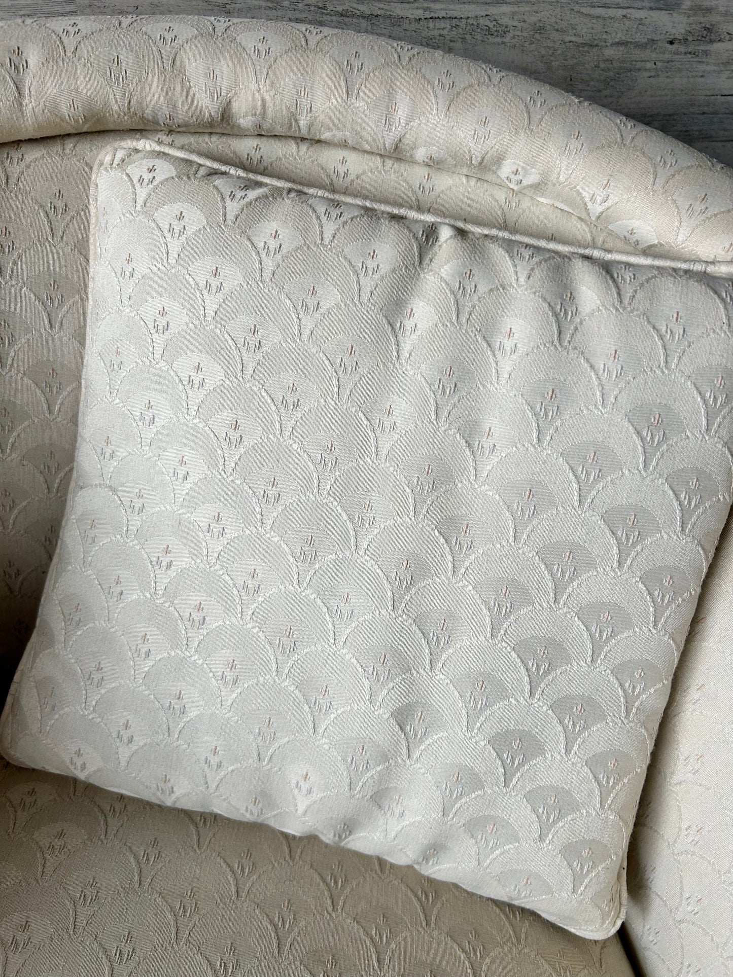 Vintage MCM White Barrel Chair