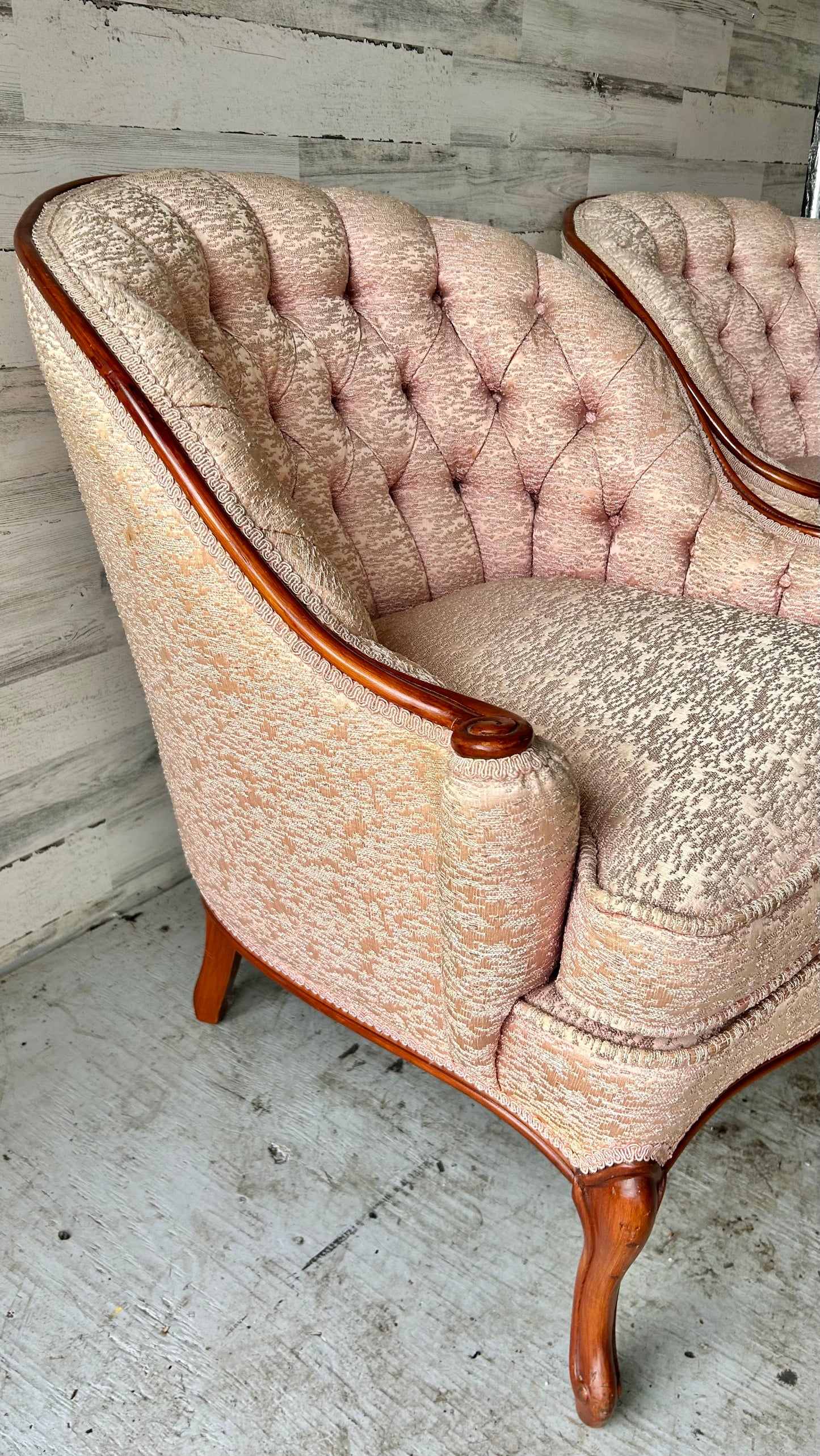 Set of Vintage Pink Mid Century Modern Chairs