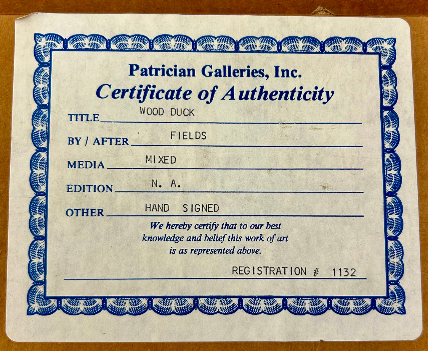 Vintage Textured Duck Artwork Signed