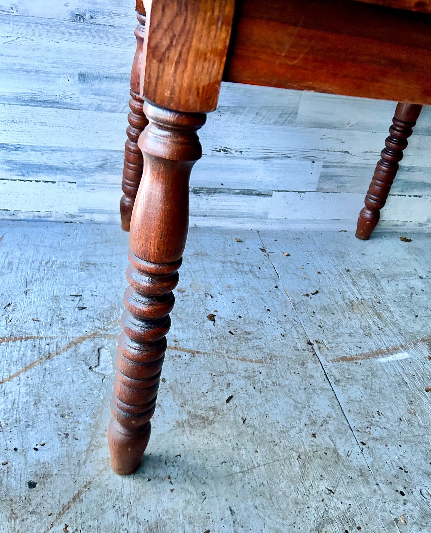 Antique Oak Wood Kitchen Table with Chairs