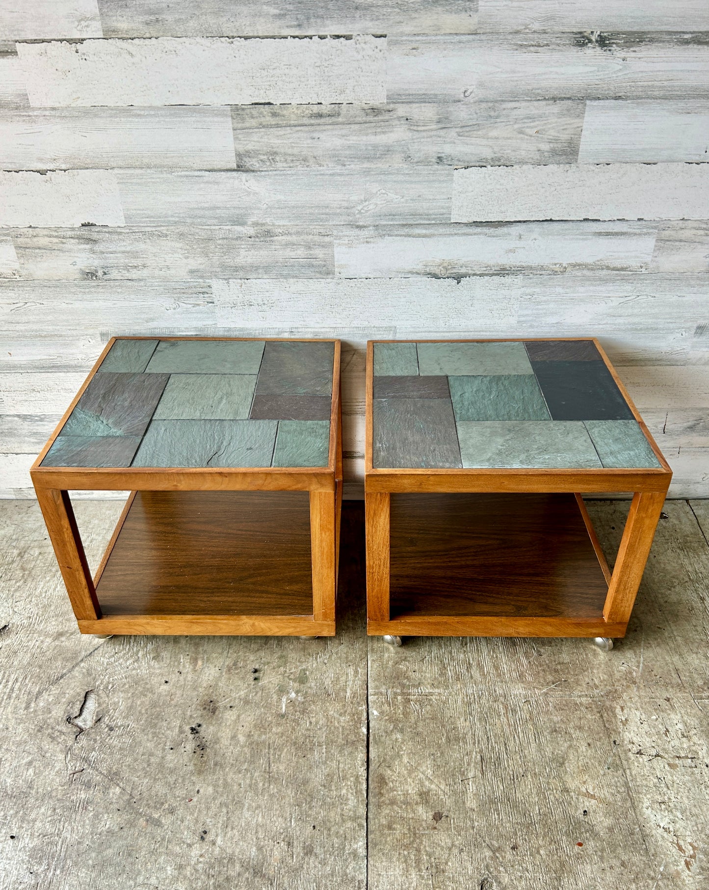 Vintage Slate Side Tables/Coffee Table