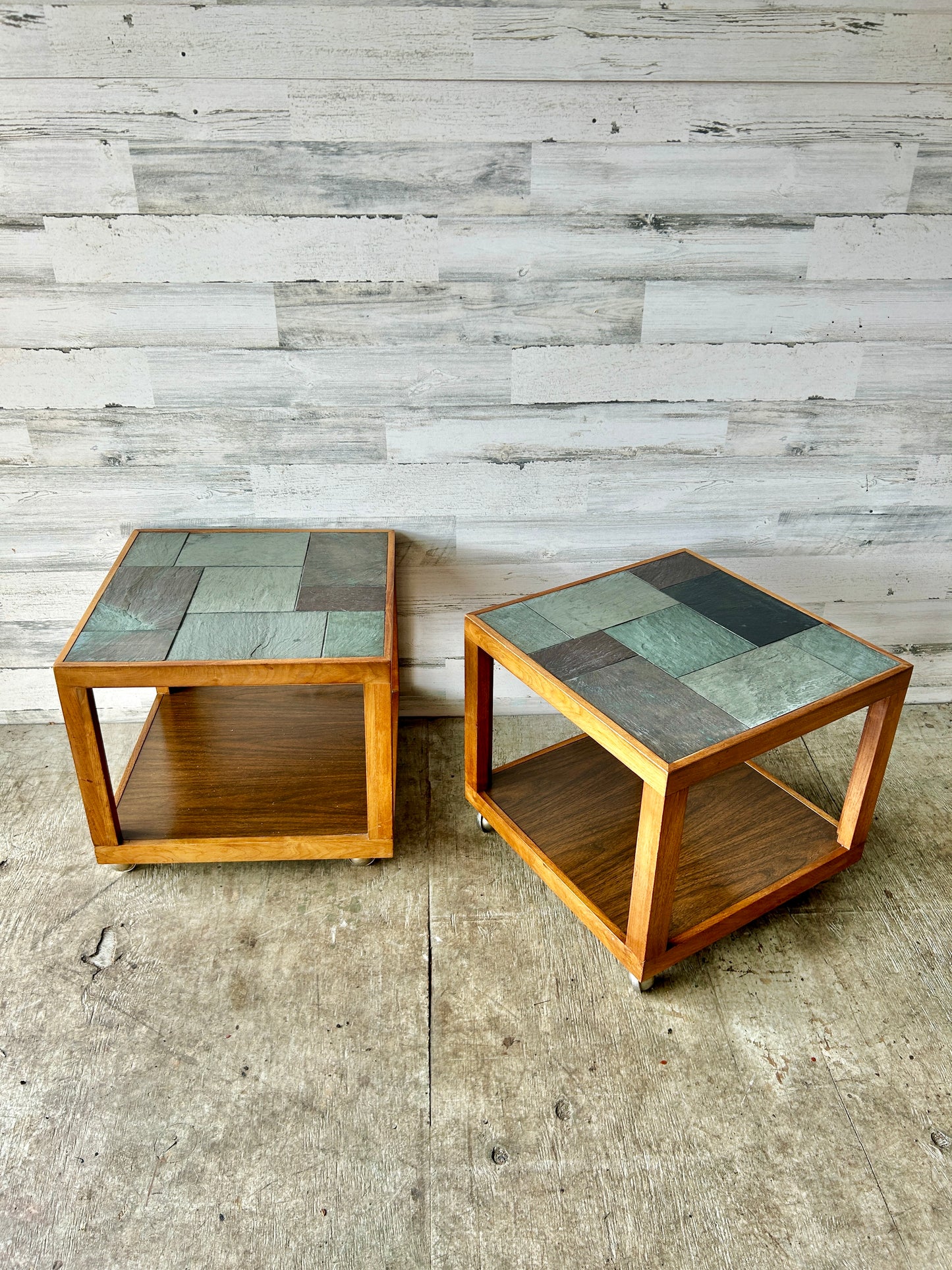 Vintage Slate Side Tables/Coffee Table
