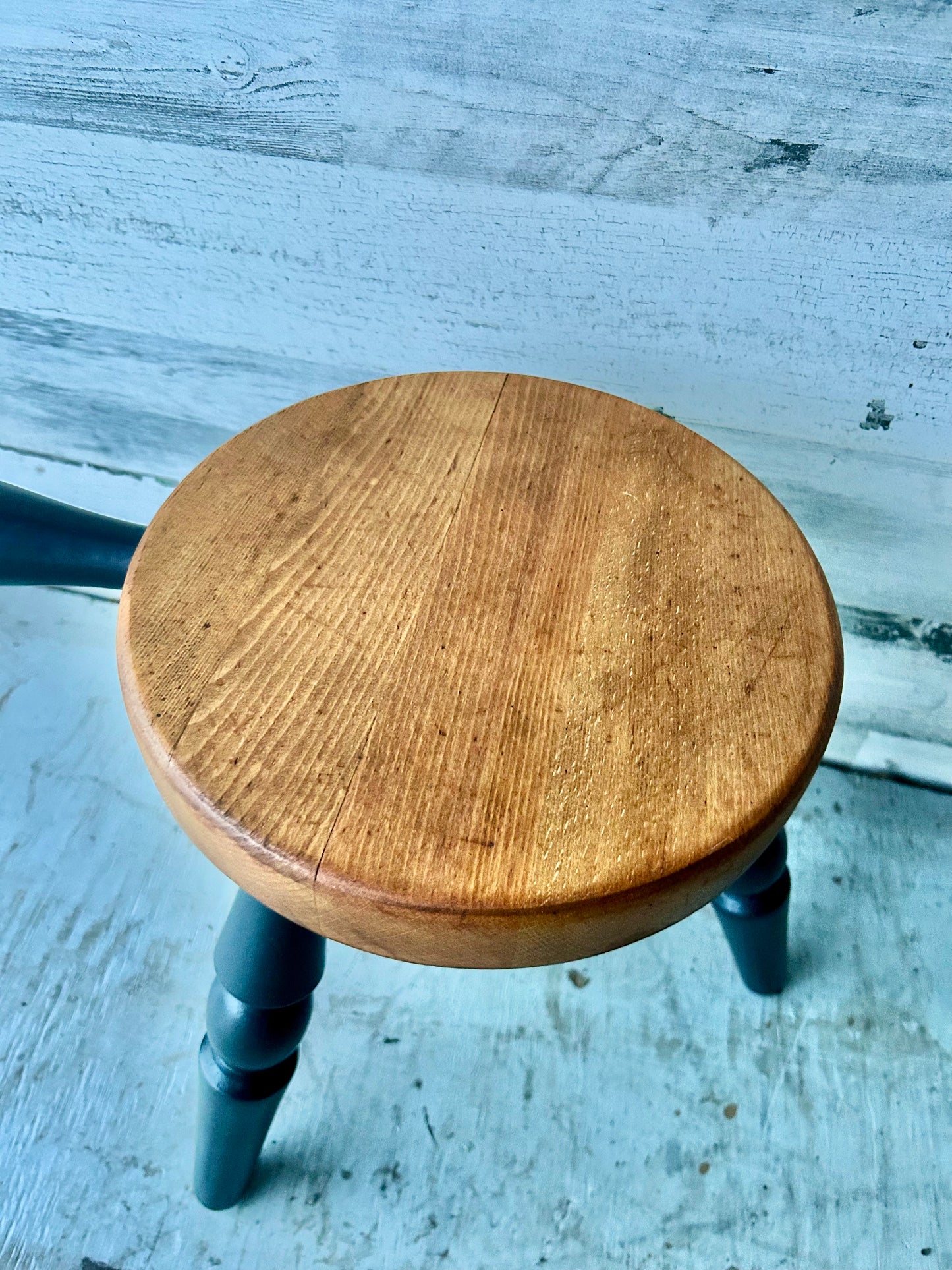 Vintage Wood Milk Footstool