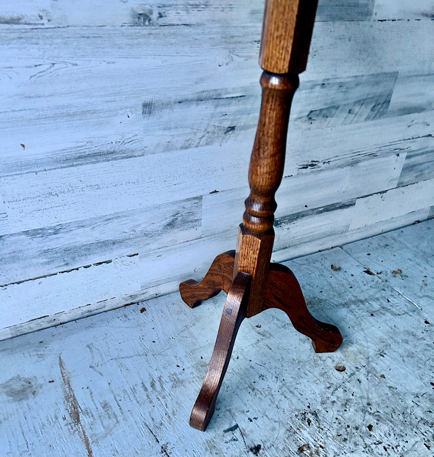 Vintage Wood and Tile Plant Stand