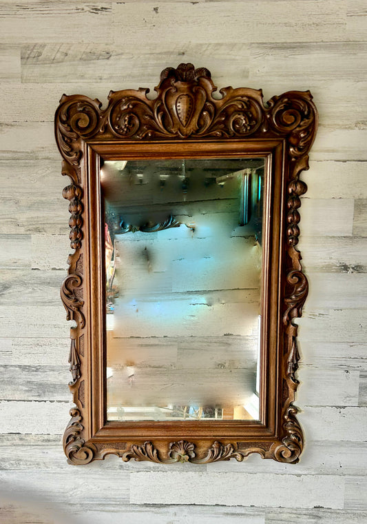 Vintage Wood Carved Mirror