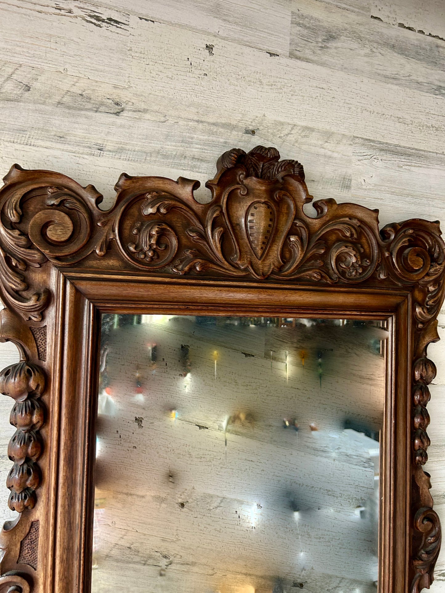 Vintage Wood Carved Mirror