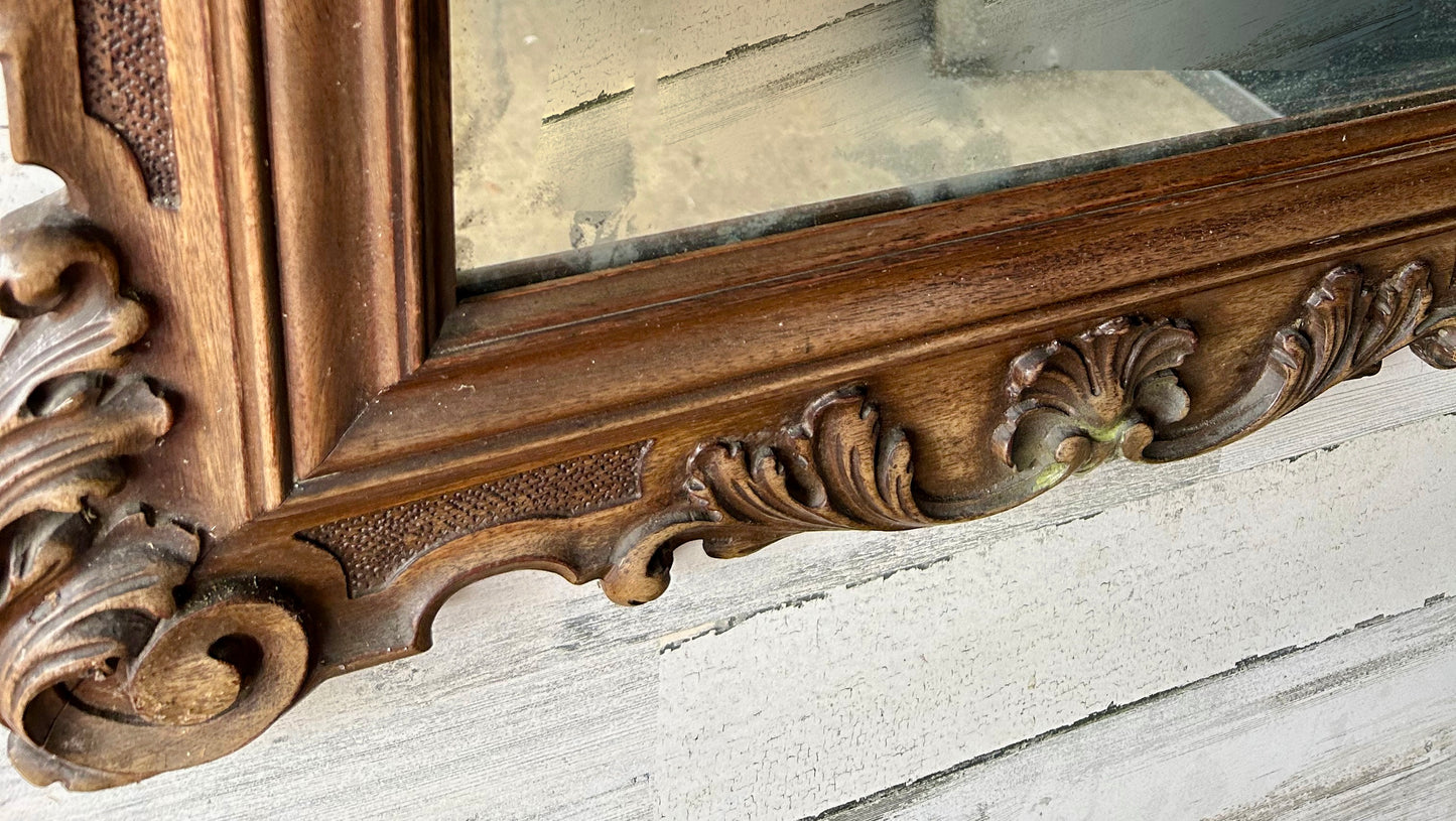 Vintage Wood Carved Mirror
