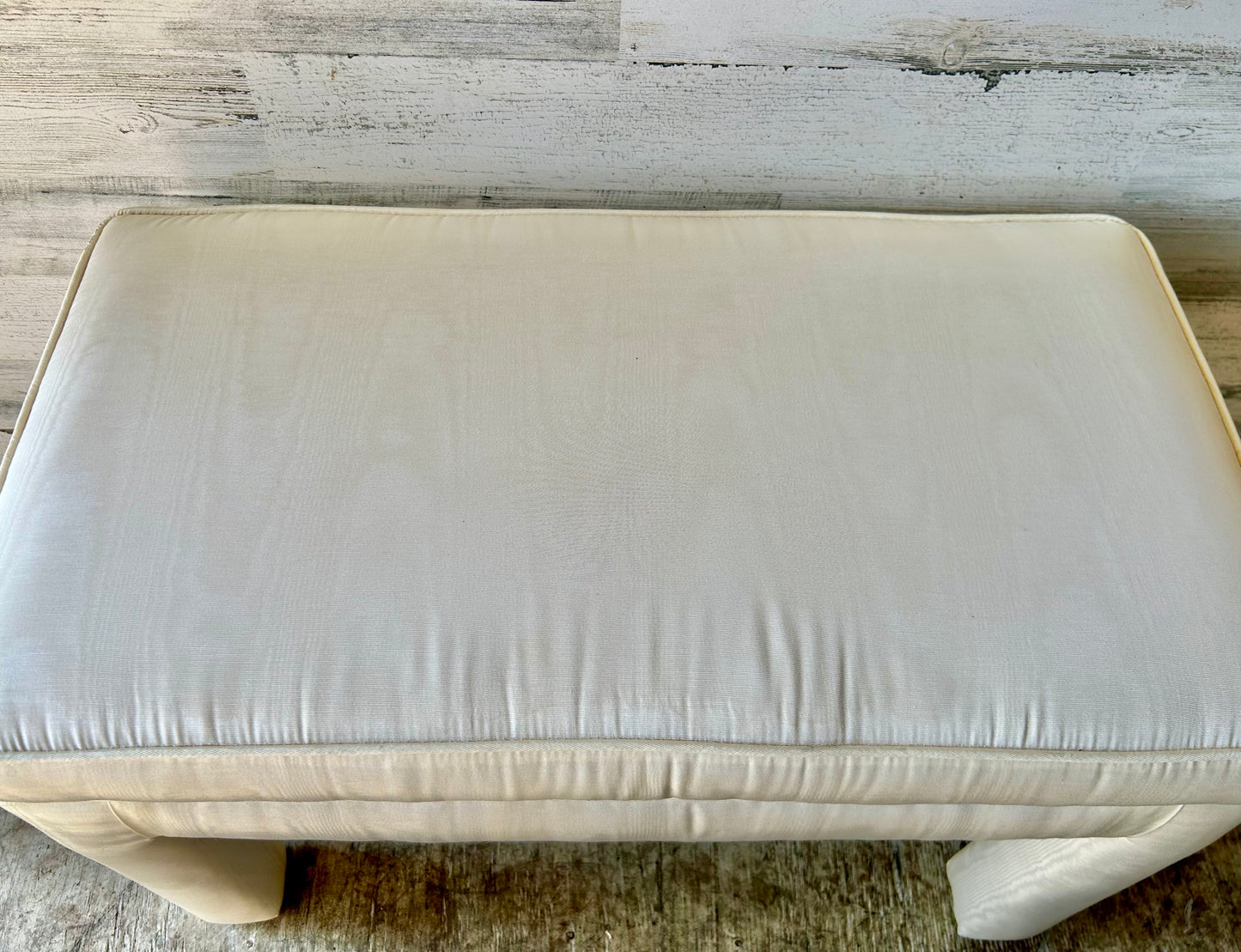 White Vintage Upholstered Bench