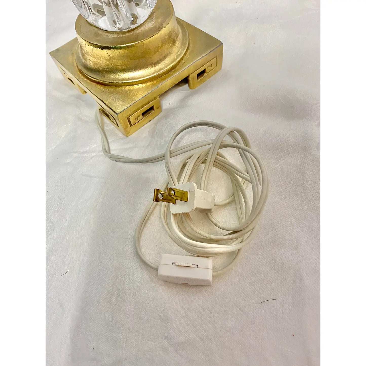 Hand Blown Glass and Brass Table Lamp