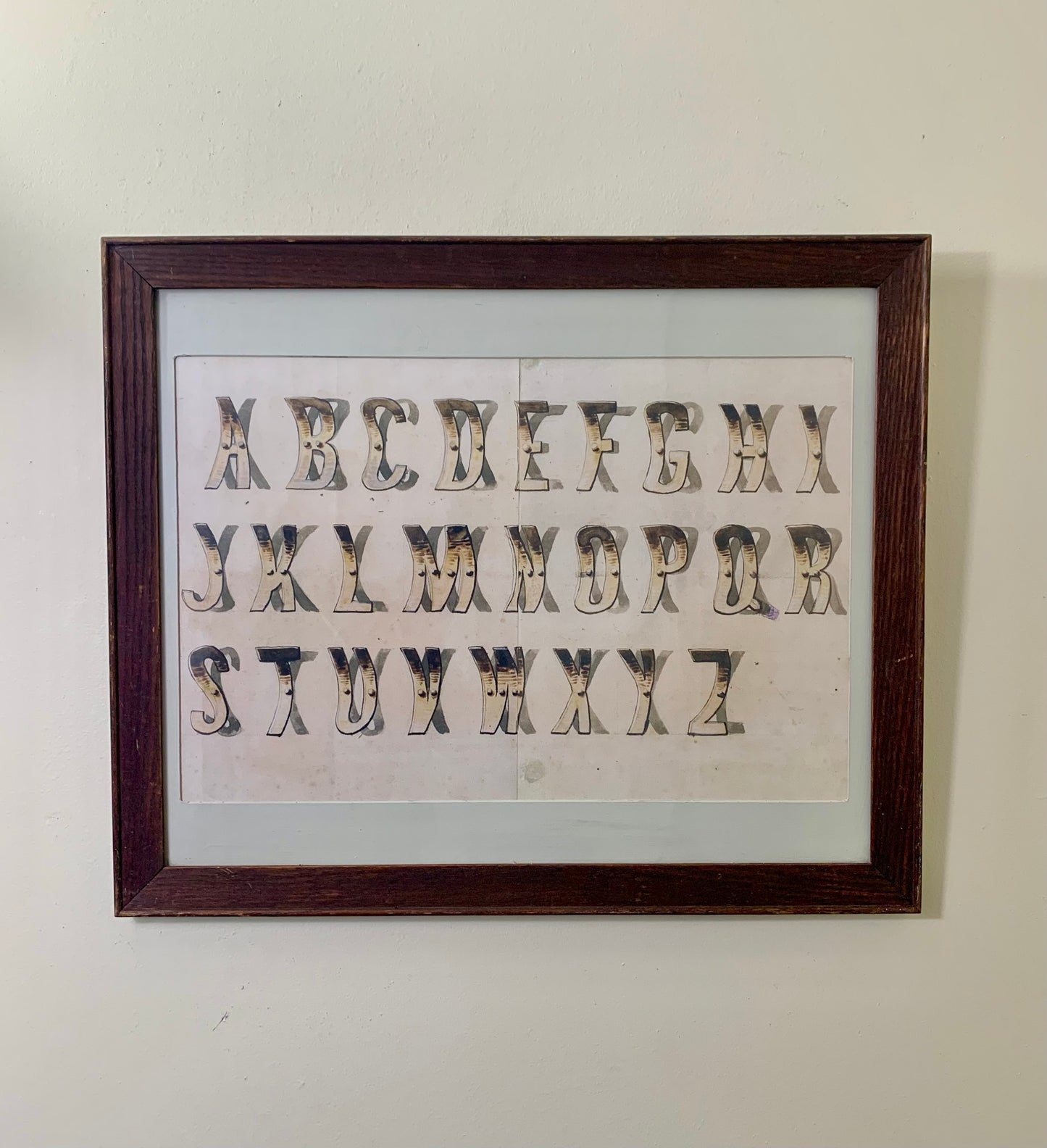 Vintage Framed Alphabet Letters Artwork