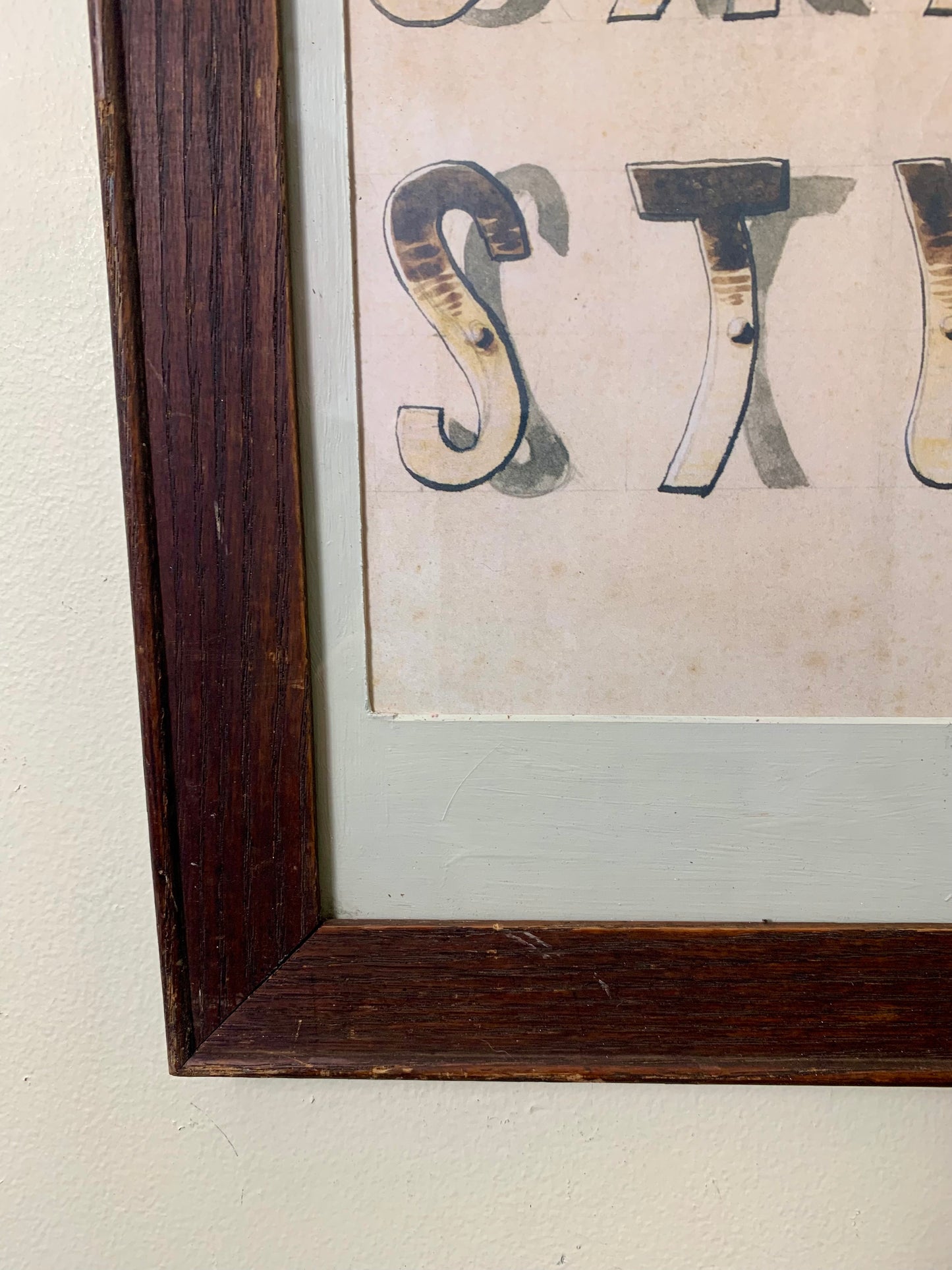 Vintage Framed Alphabet Letters Artwork