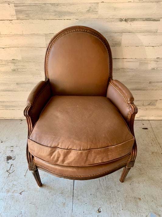 Vintage Brown Leather Arm Chair