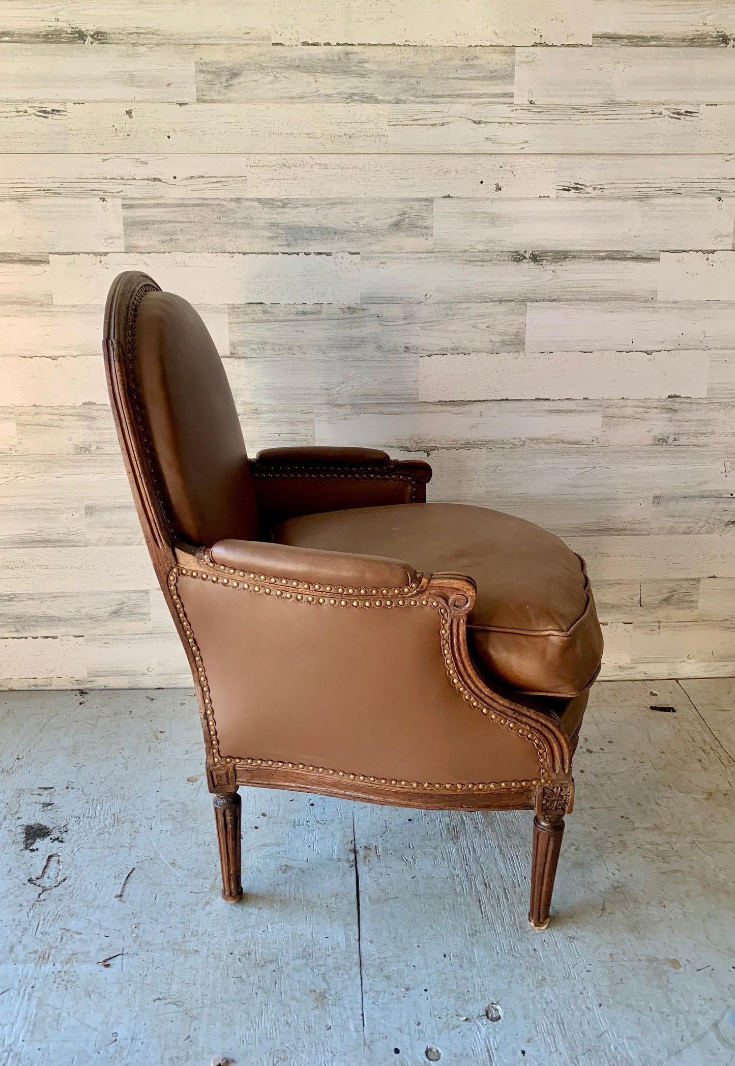 Vintage Brown Leather Arm Chair