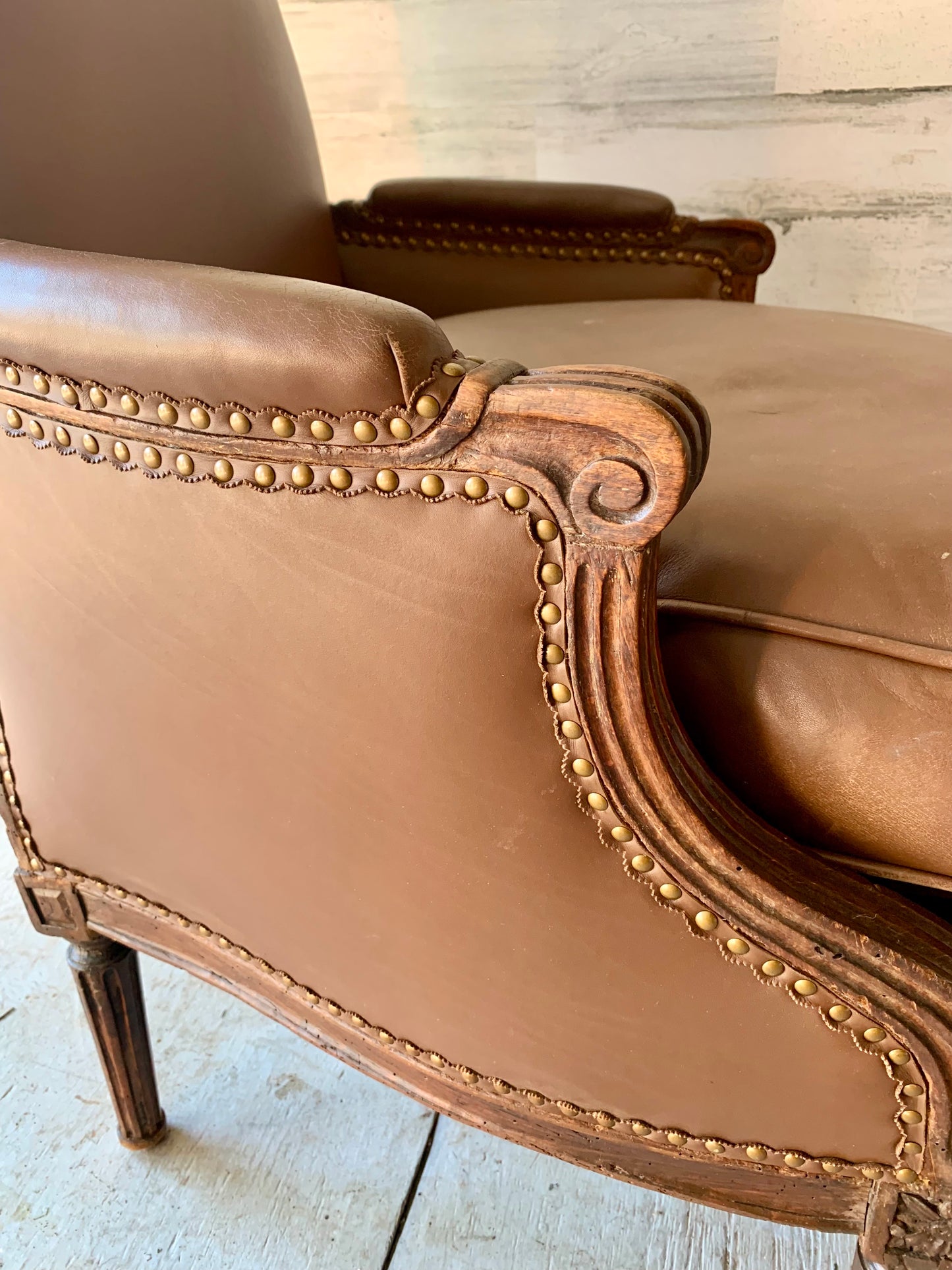Vintage Brown Leather Arm Chair