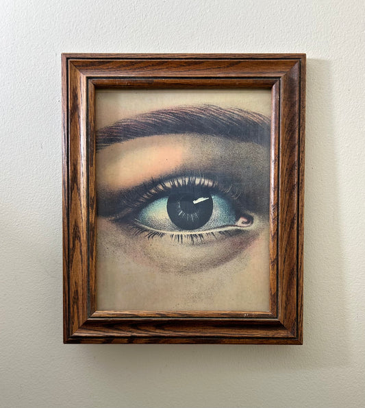 Vintage Framed Eye Print Artwork